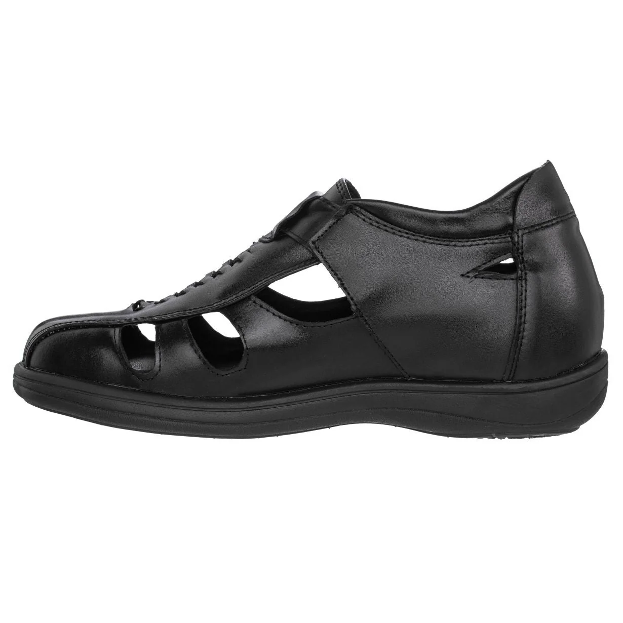G1307 - Black Braided Leather Men's Sandals - Three Inches - Image 3