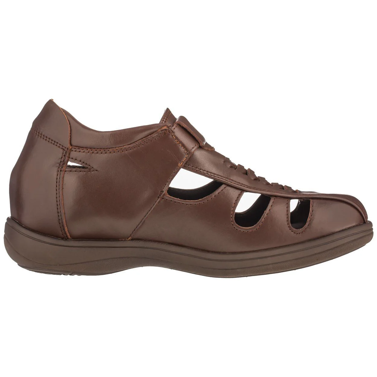 G13072 - 3.2 Inches Taller (Cordovan Dark Brown) Super Lightweight Braided Men's Sandals - Image 2