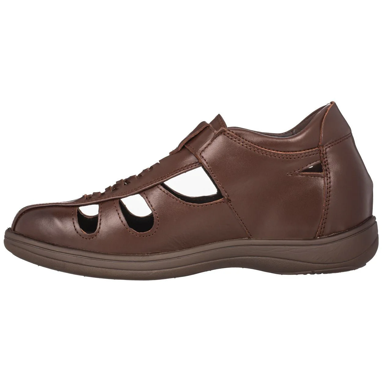 G13072 - 3.2 Inches Taller (Cordovan Dark Brown) Super Lightweight Braided Men's Sandals - Image 3