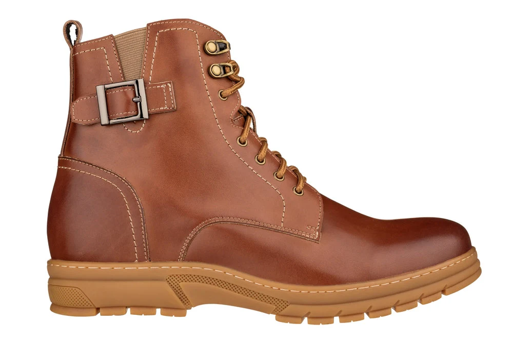 K16205 - 2.8 Inches Taller (Light Brown) - High Top Men's Boots - Image 2