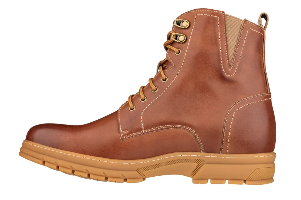 K16205 - 2.8 Inches Taller (Light Brown) - High Top Men's Boots - Image 3