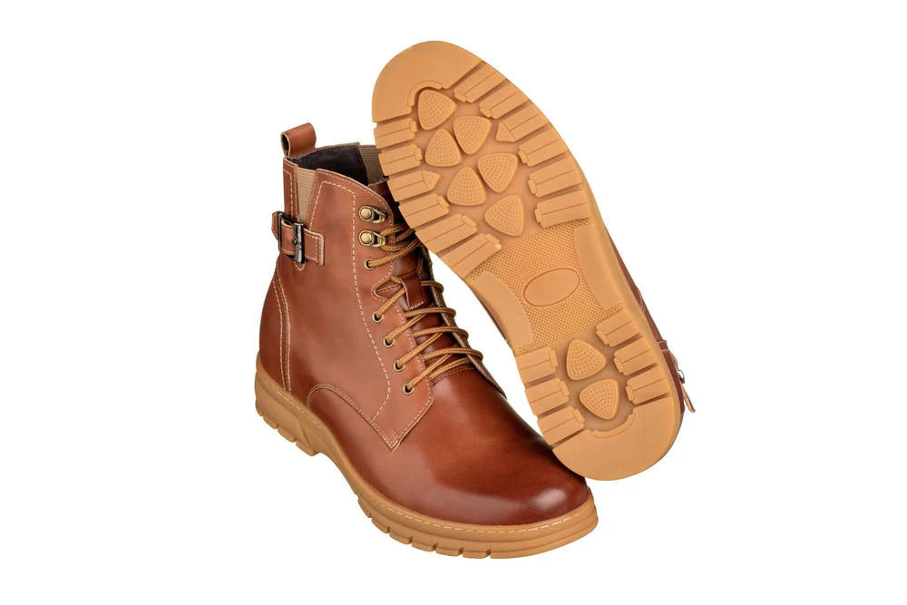 K16205 - 2.8 Inches Taller (Light Brown) - High Top Men's Boots - Image 5