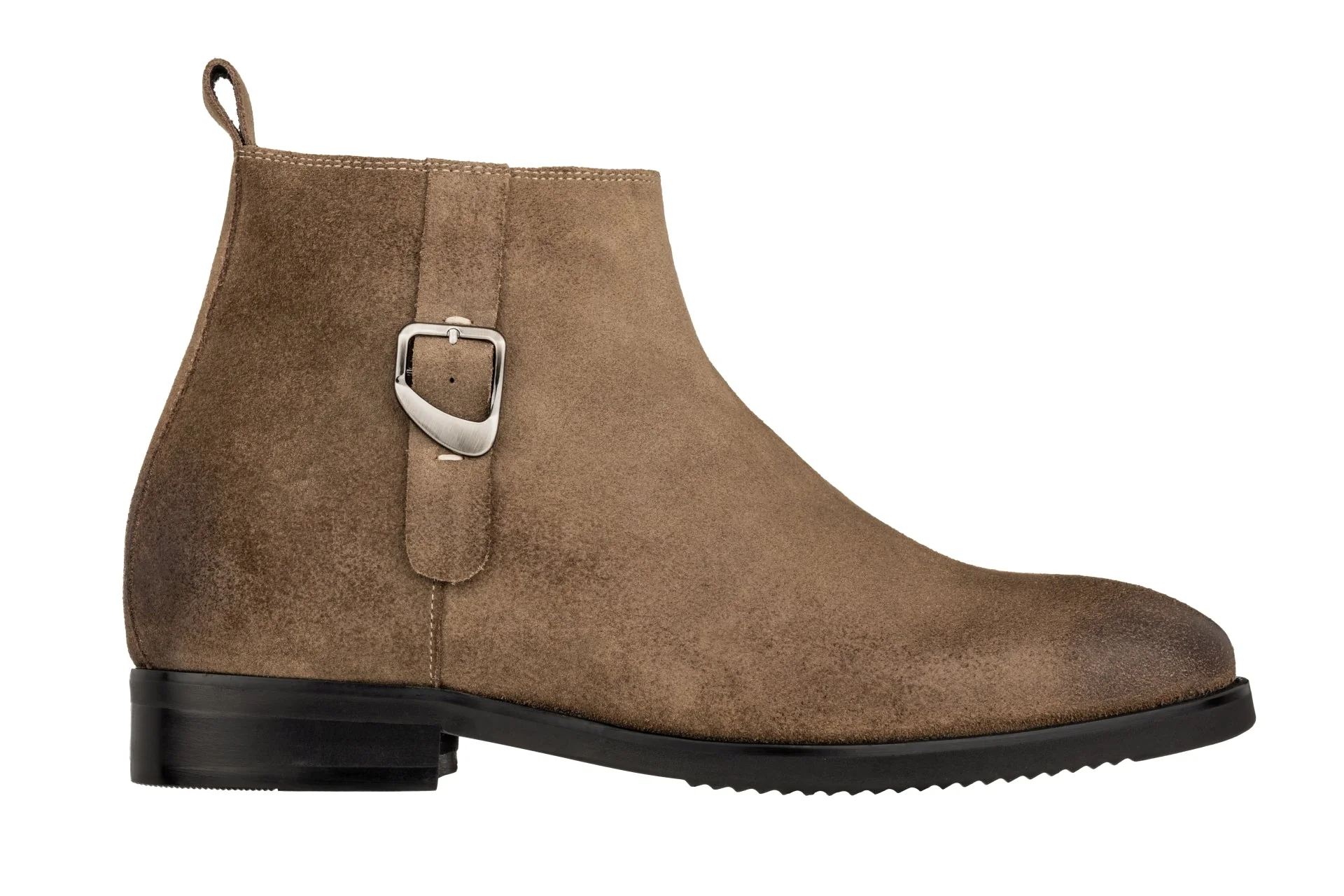 K92083 - 3 Inches Taller (Nubuck Coffee Brown) - Chelsea Ankle Men's Boots - Image 3