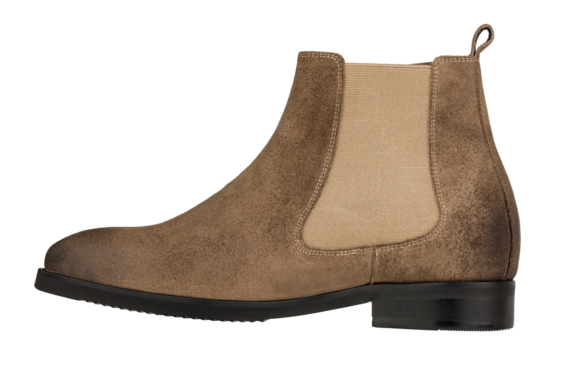 K92083 - 3 Inches Taller (Nubuck Coffee Brown) - Chelsea Ankle Men's Boots - Image 4