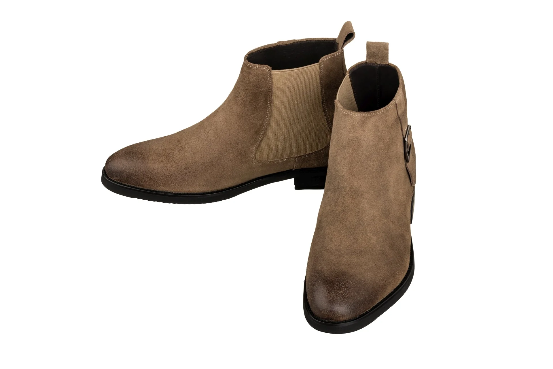 K92083 - 3 Inches Taller (Nubuck Coffee Brown) - Chelsea Ankle Men's Boots - Image 5