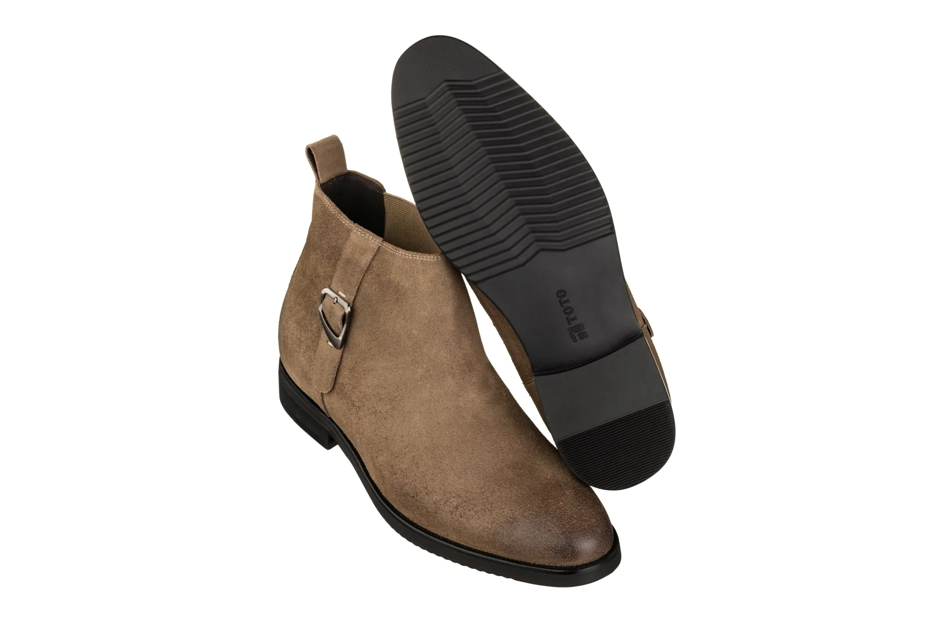 K92083 - 3 Inches Taller (Nubuck Coffee Brown) - Chelsea Ankle Men's Boots - Image 6