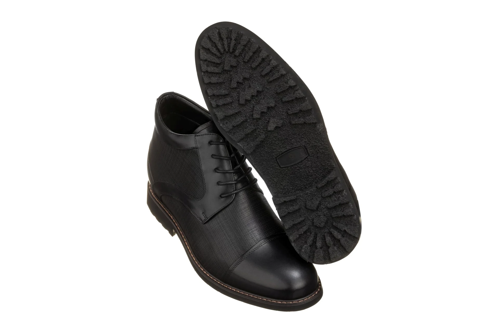 Y41088 - 3.2 Inches Black Leather Men's Boots - Image 5