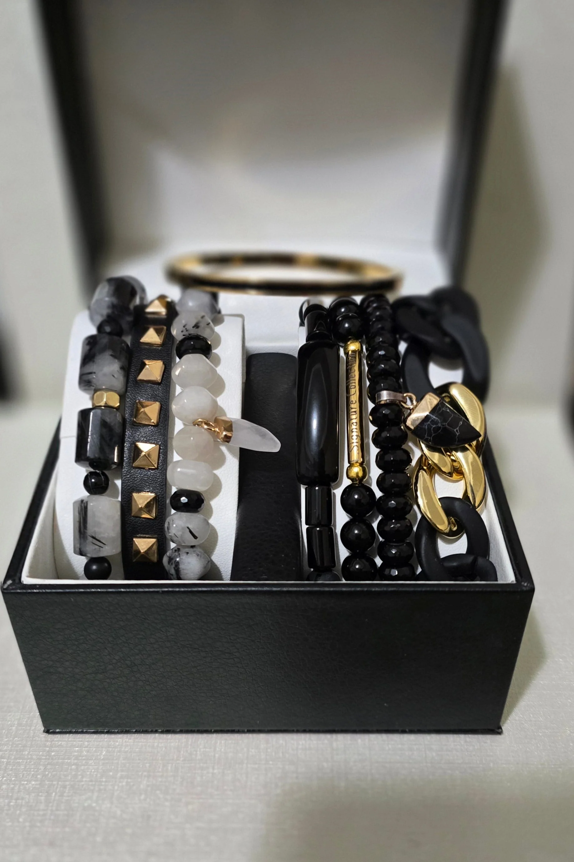 Tourmalinated Quartz Stacked Bracelet Set - Image 3