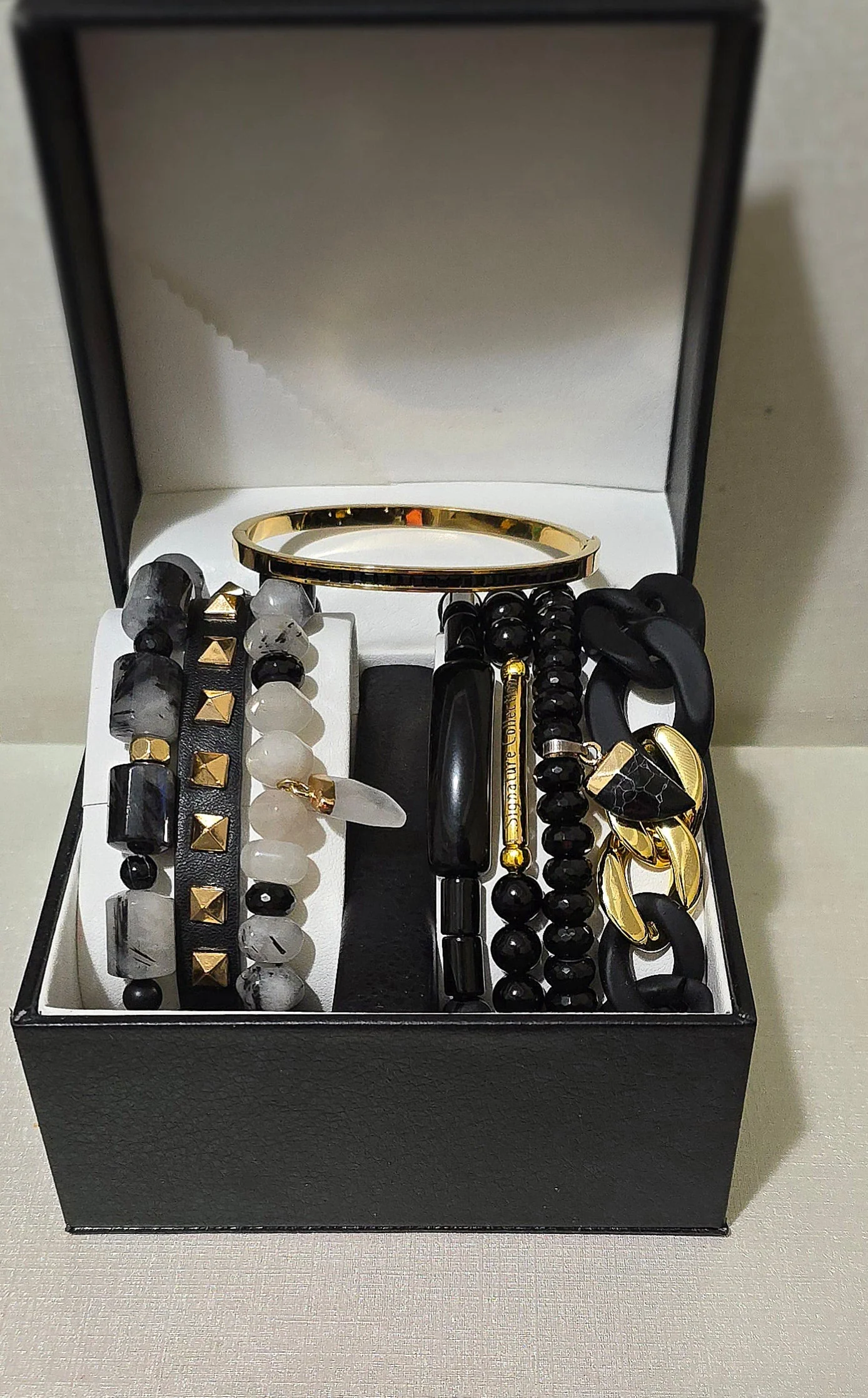 Tourmalinated Quartz Stacked Bracelet Set - Image 4
