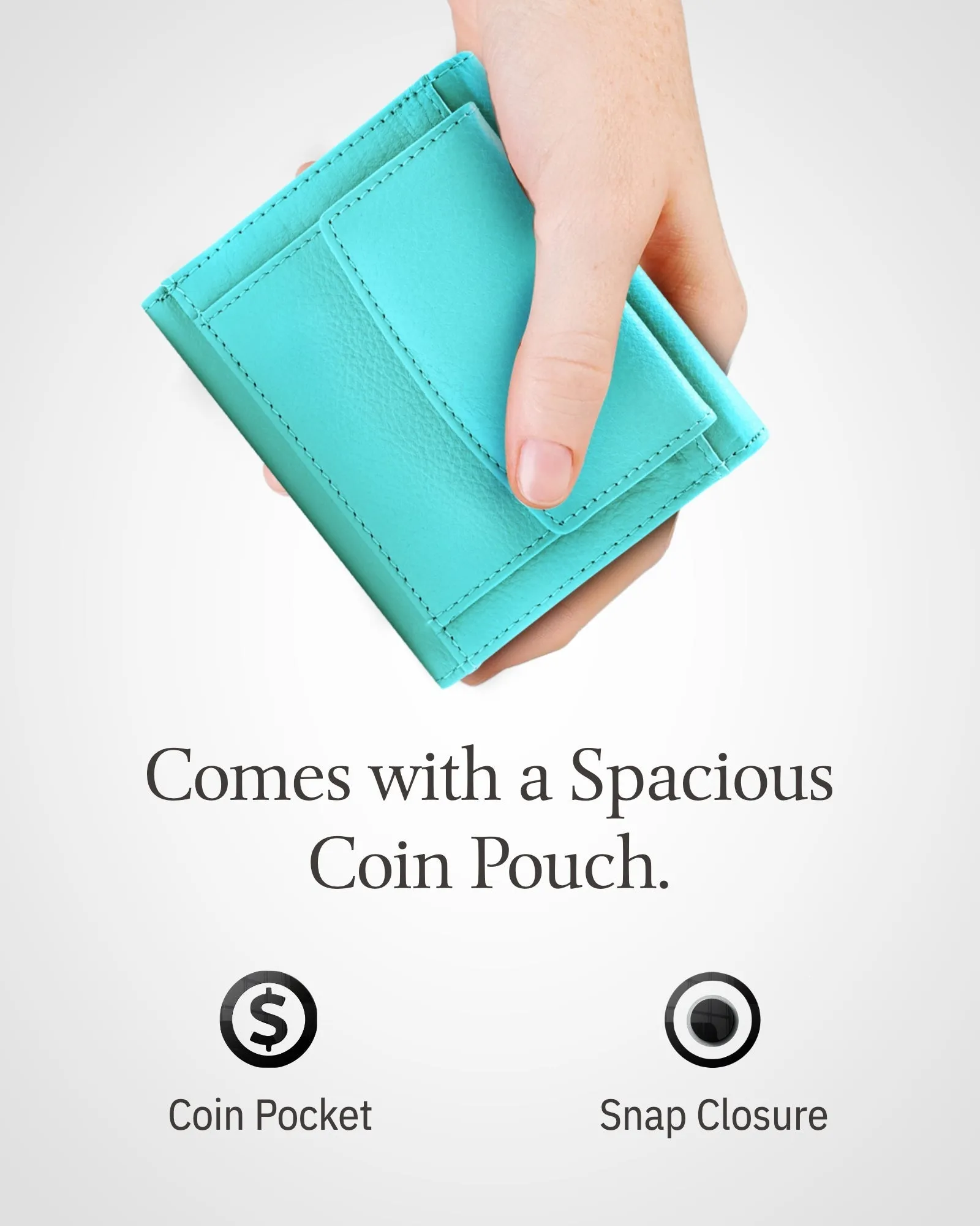 Trifold Coin Wallet with ID Window - Image 11