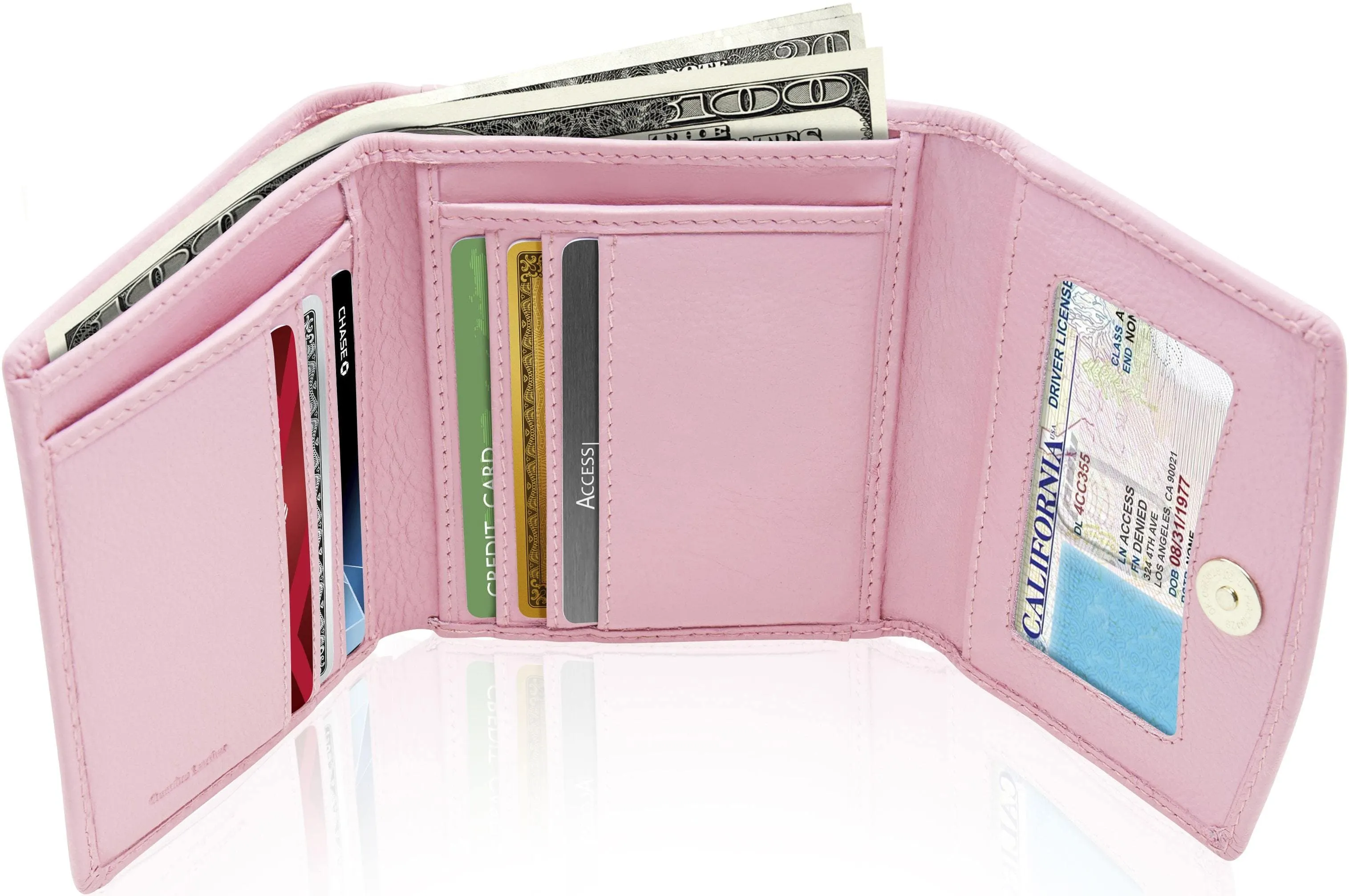 Trifold Coin Wallet with ID Window - Image 14
