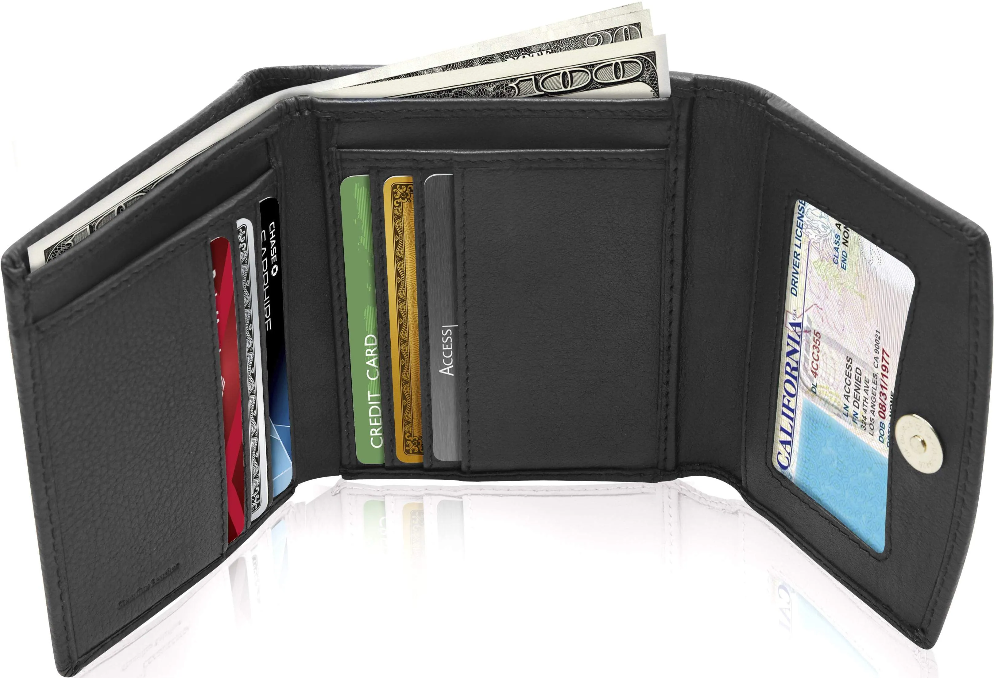 Trifold Coin Wallet with ID Window - Image 20