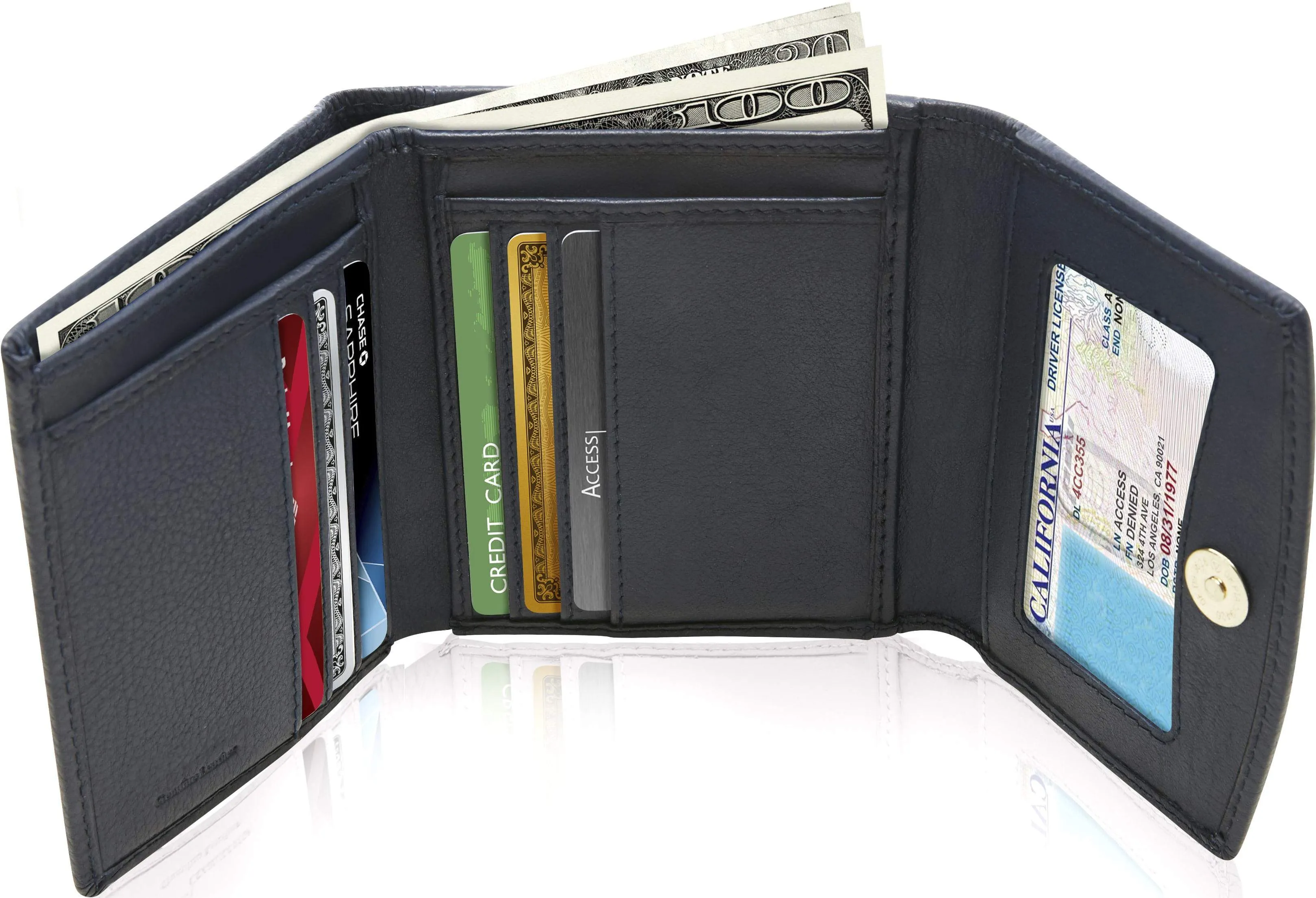 Trifold Coin Wallet with ID Window - Image 26
