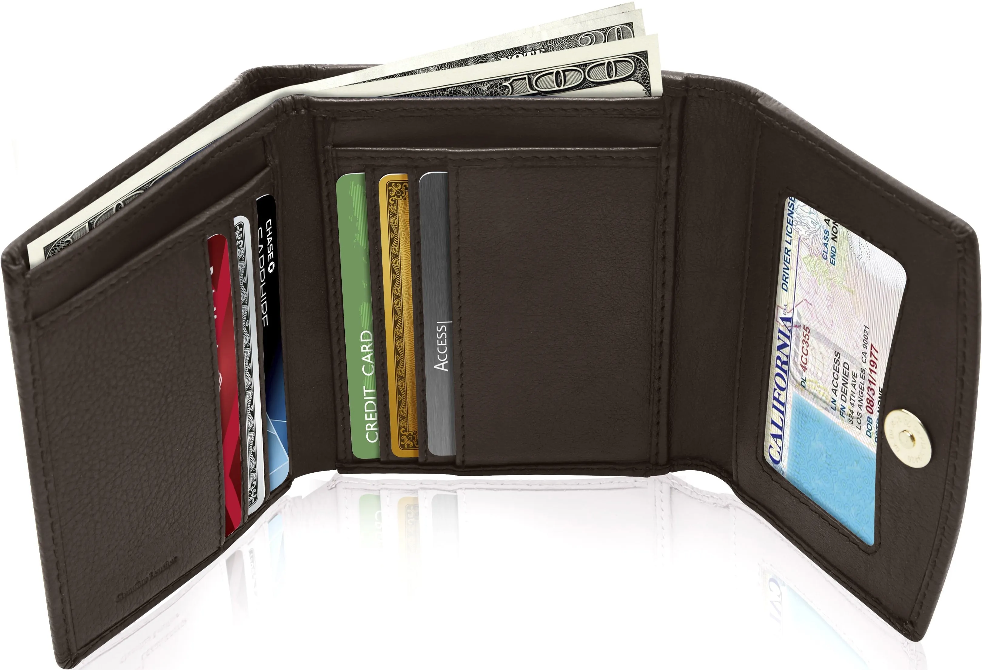 Trifold Coin Wallet with ID Window - Image 32