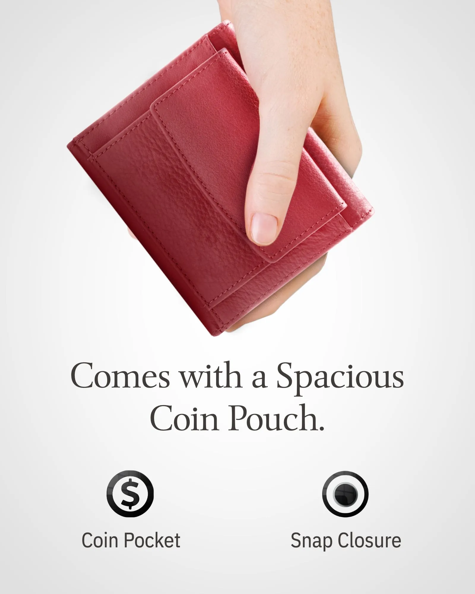 Trifold Coin Wallet with ID Window - Image 5