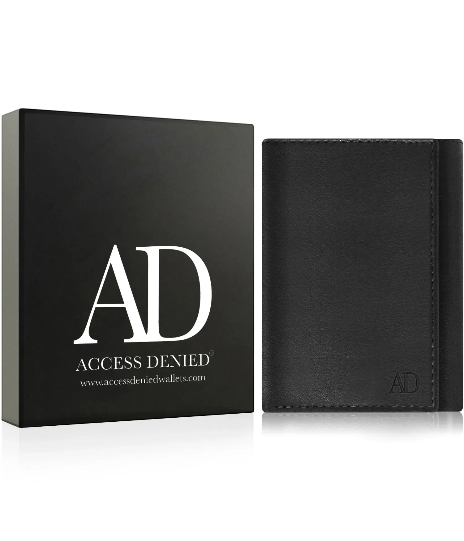Leather Trifold RFID Wallet with Flip-Up ID - Image 11