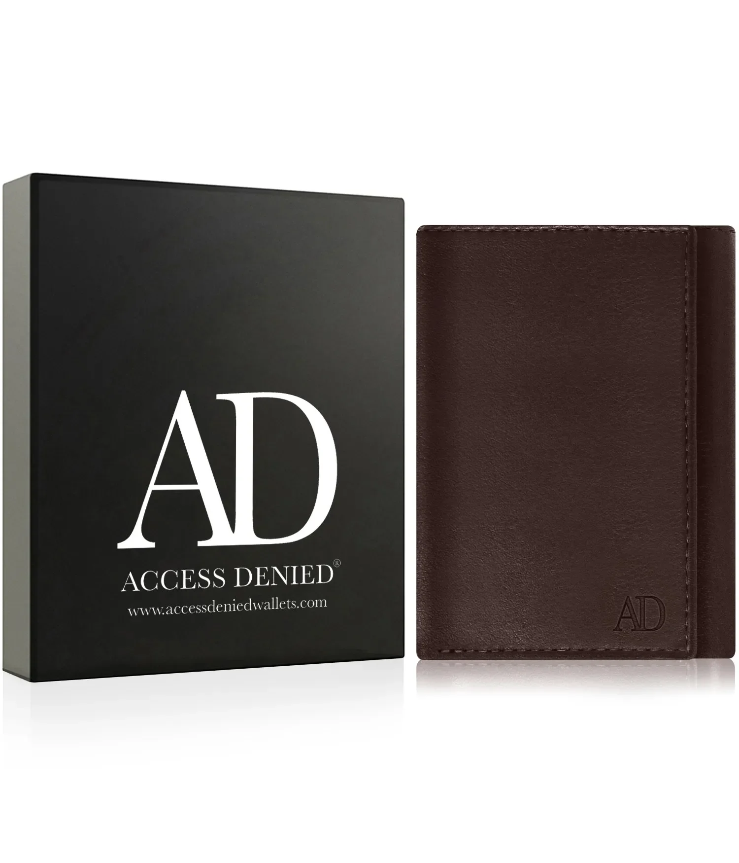 Leather Trifold RFID Wallet with Flip-Up ID - Image 16