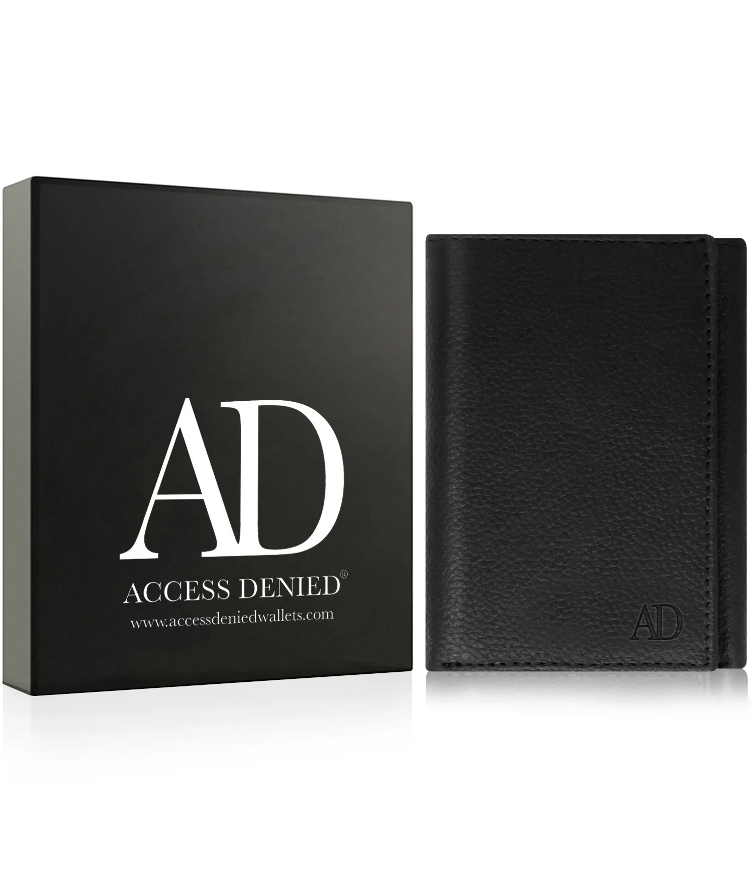 Leather Trifold RFID Wallet with Flip-Up ID - Image 21