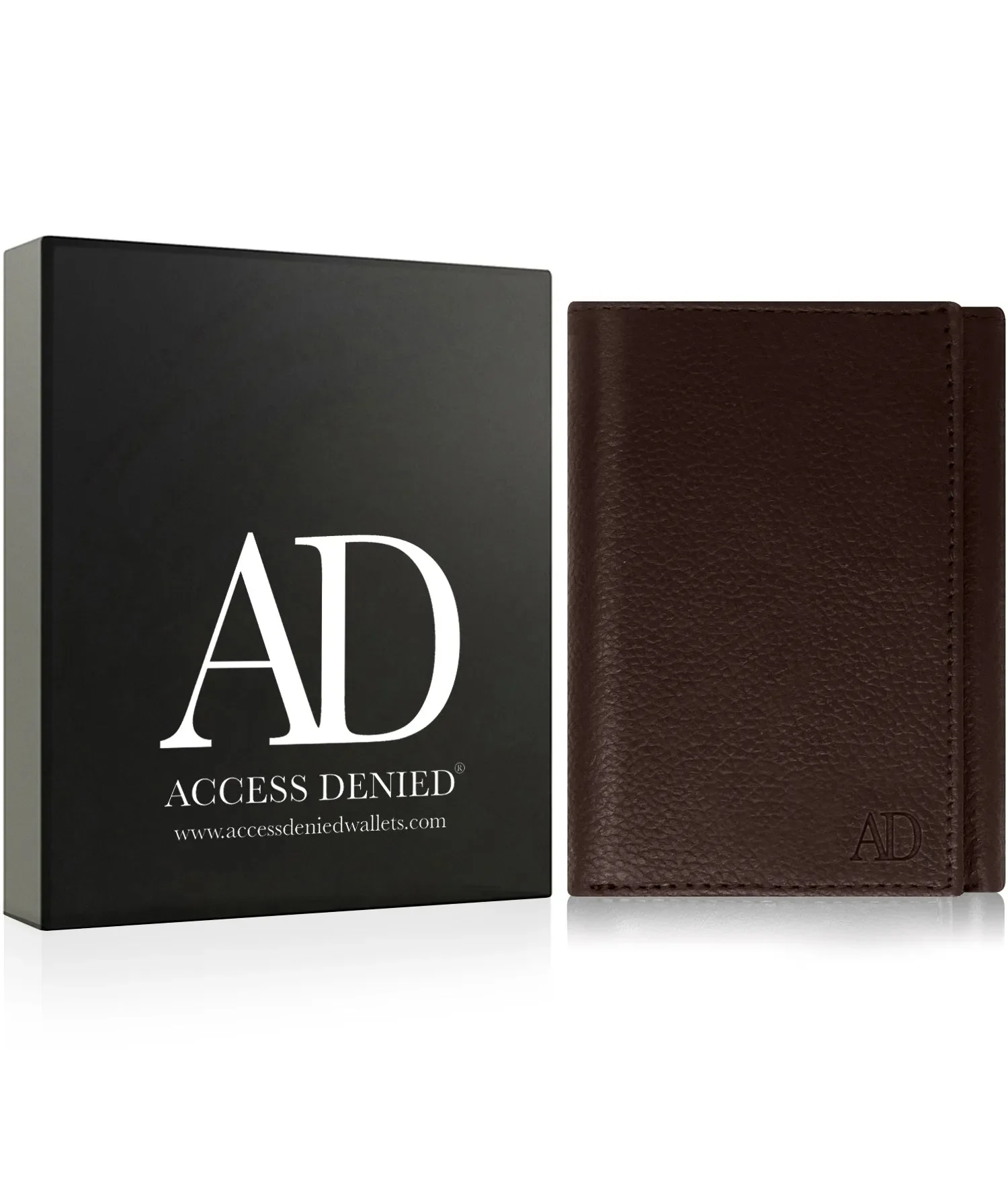 Leather Trifold RFID Wallet with Flip-Up ID - Image 26