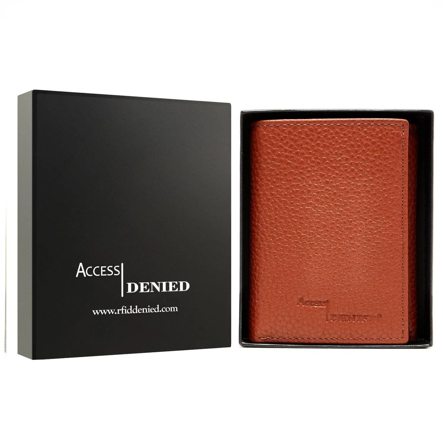 Leather Trifold RFID Wallet with Flip-Up ID - Image 6