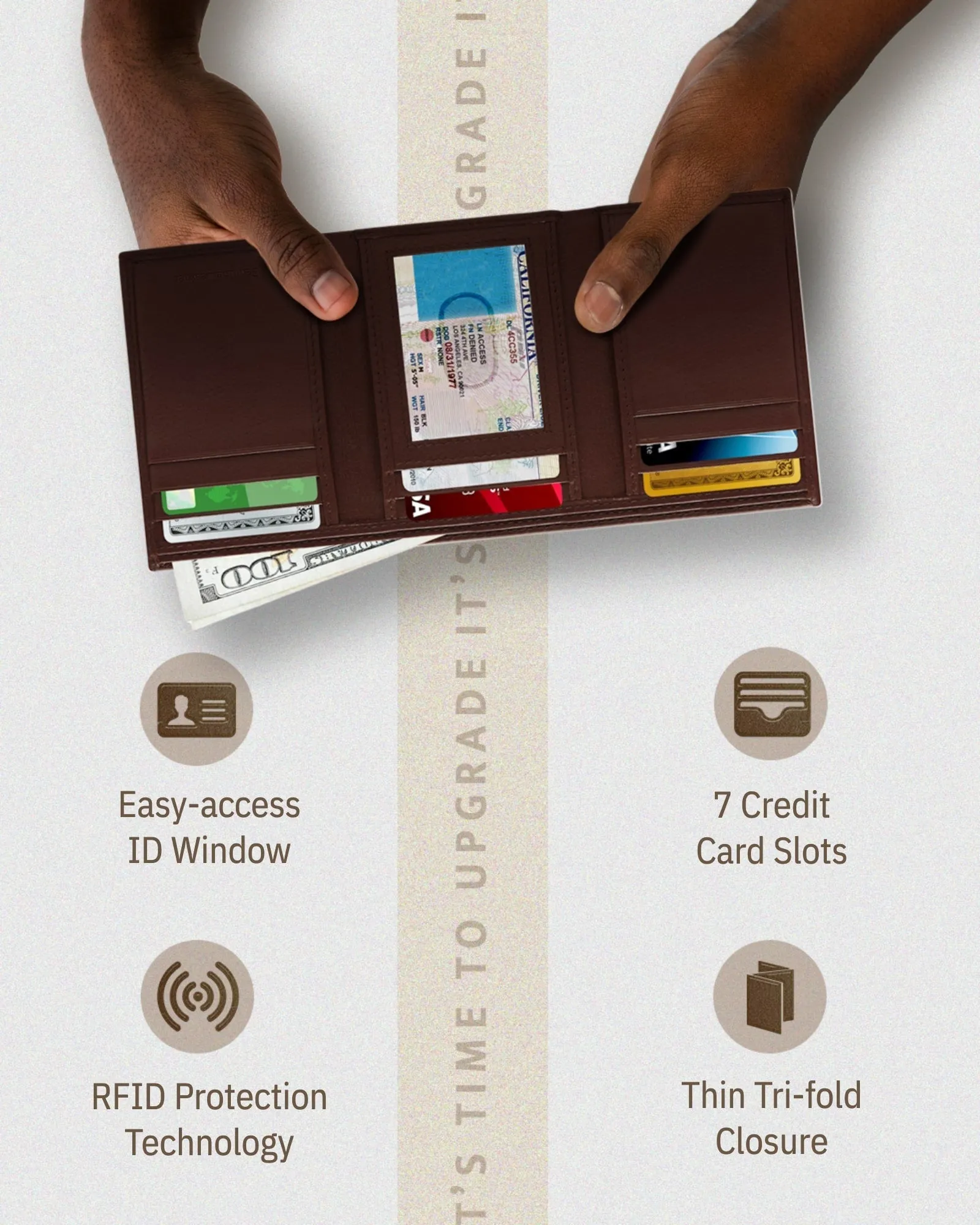Trifold Wallet With ID Window - Image 14