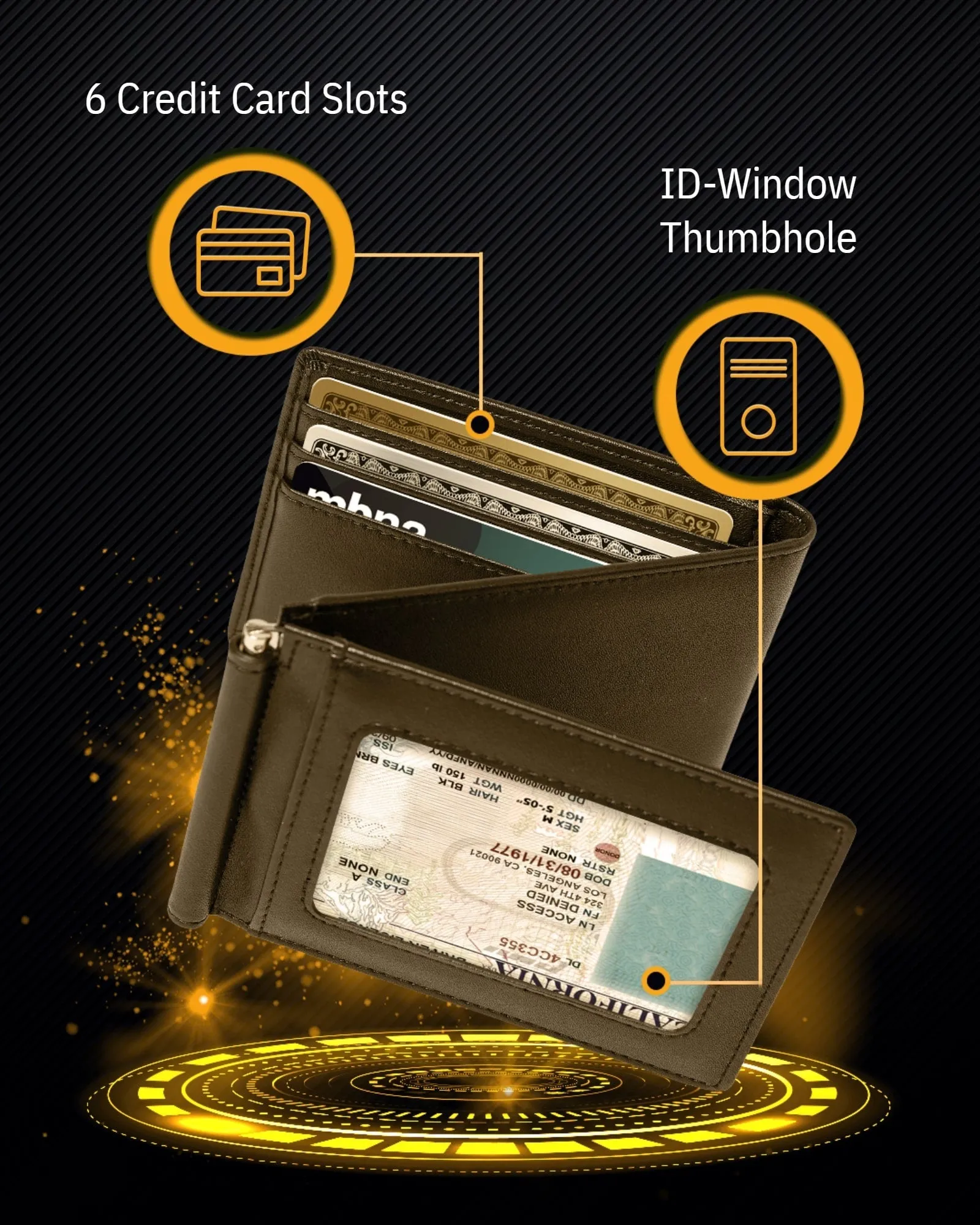 Trifold Wallet With Removable Money Clip - Image 3