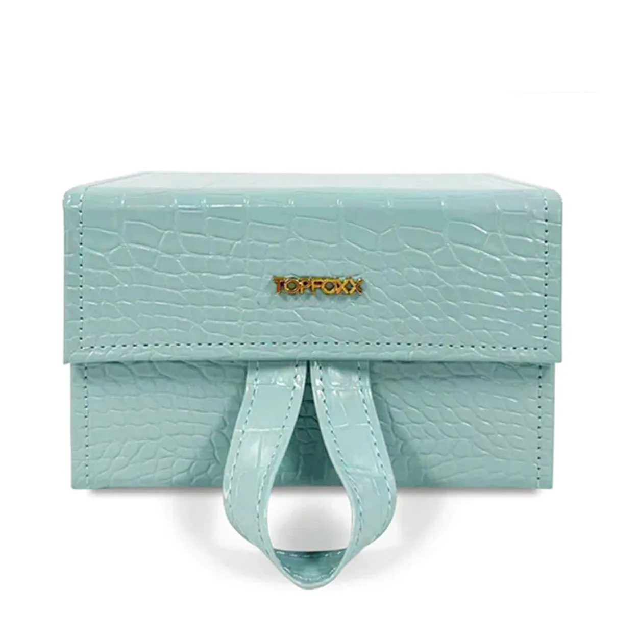 Turquoise Faux Croco Travel Case - Image 5