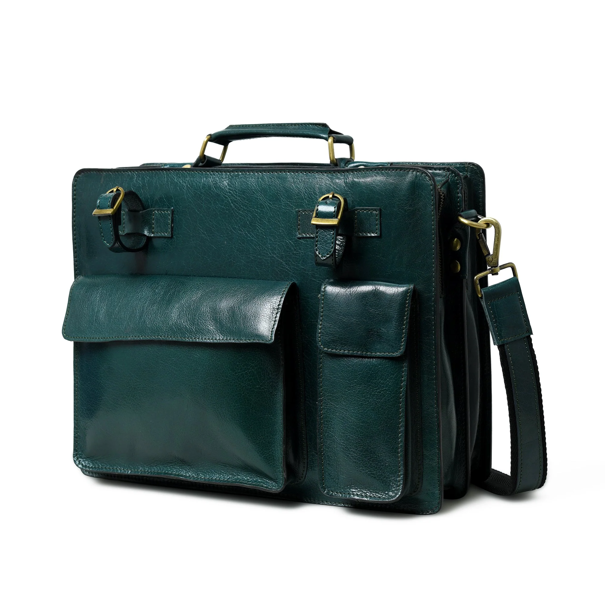 Tuscany Italian Leather Briefcase, Green - Image 6