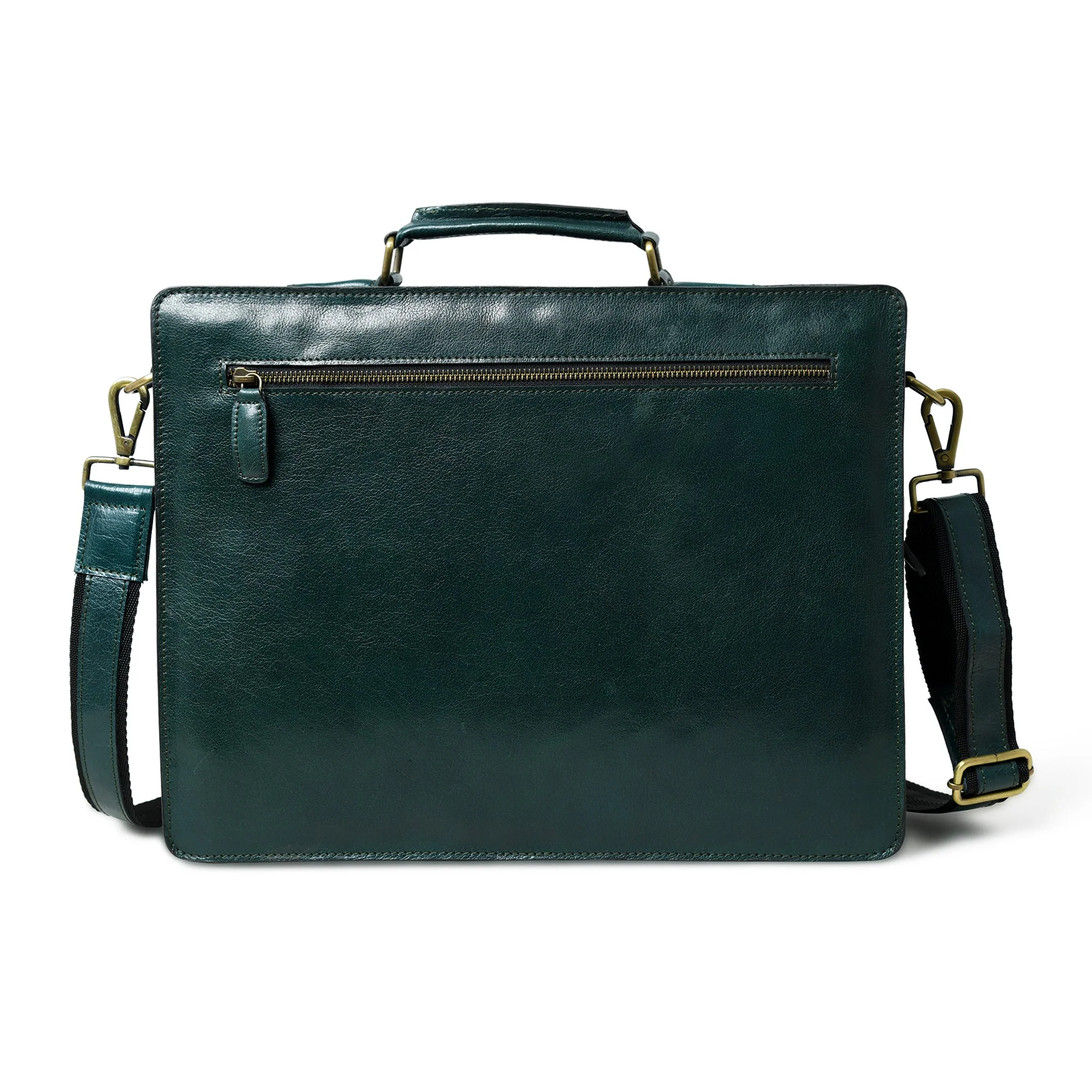 Tuscany Italian Leather Briefcase, Green - Image 9