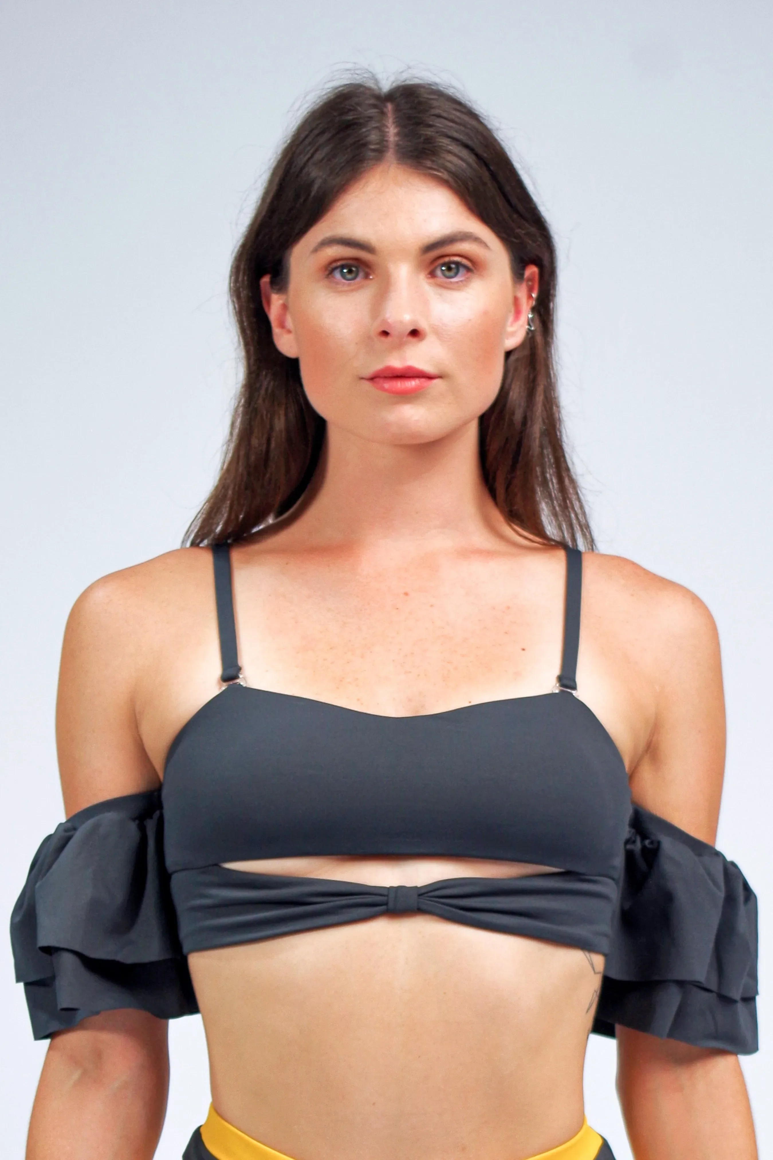 Ty Cutout Bikini Top with Ruffle Sleeves - Image 2