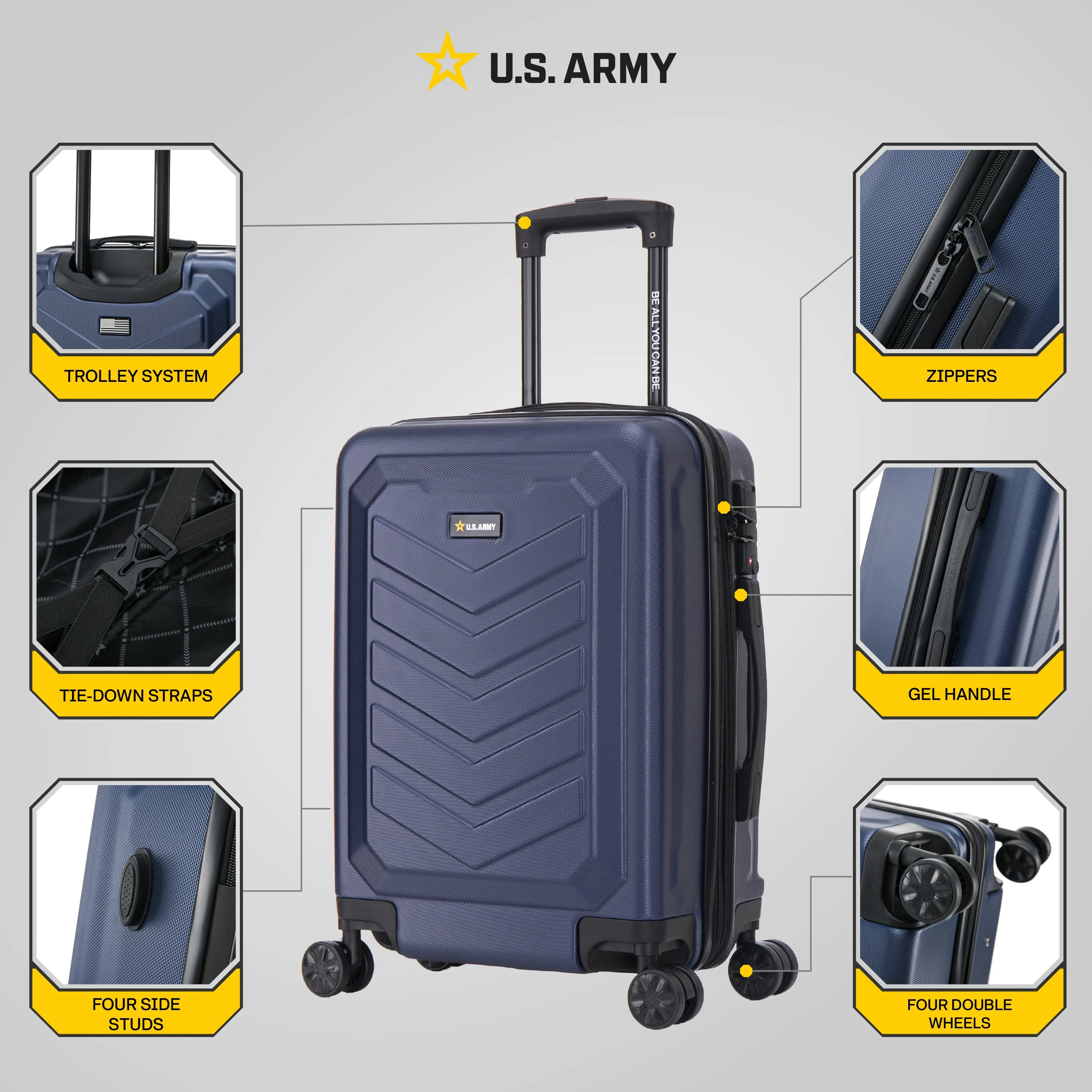 U.S. ARMY FOX 20" Carry-On Suitcase - Image 20