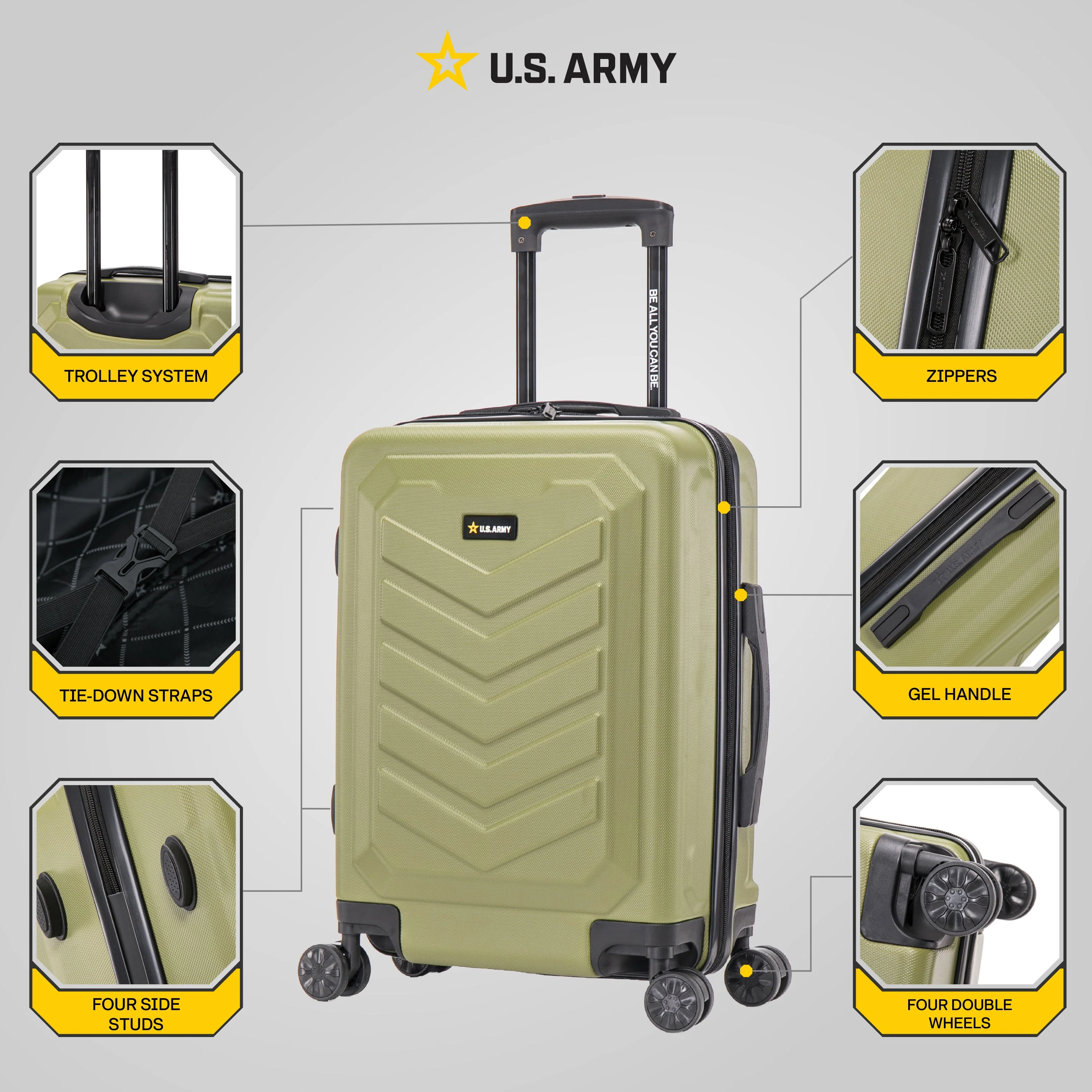 U.S. ARMY FOX 20" Carry-On Suitcase - Image 3