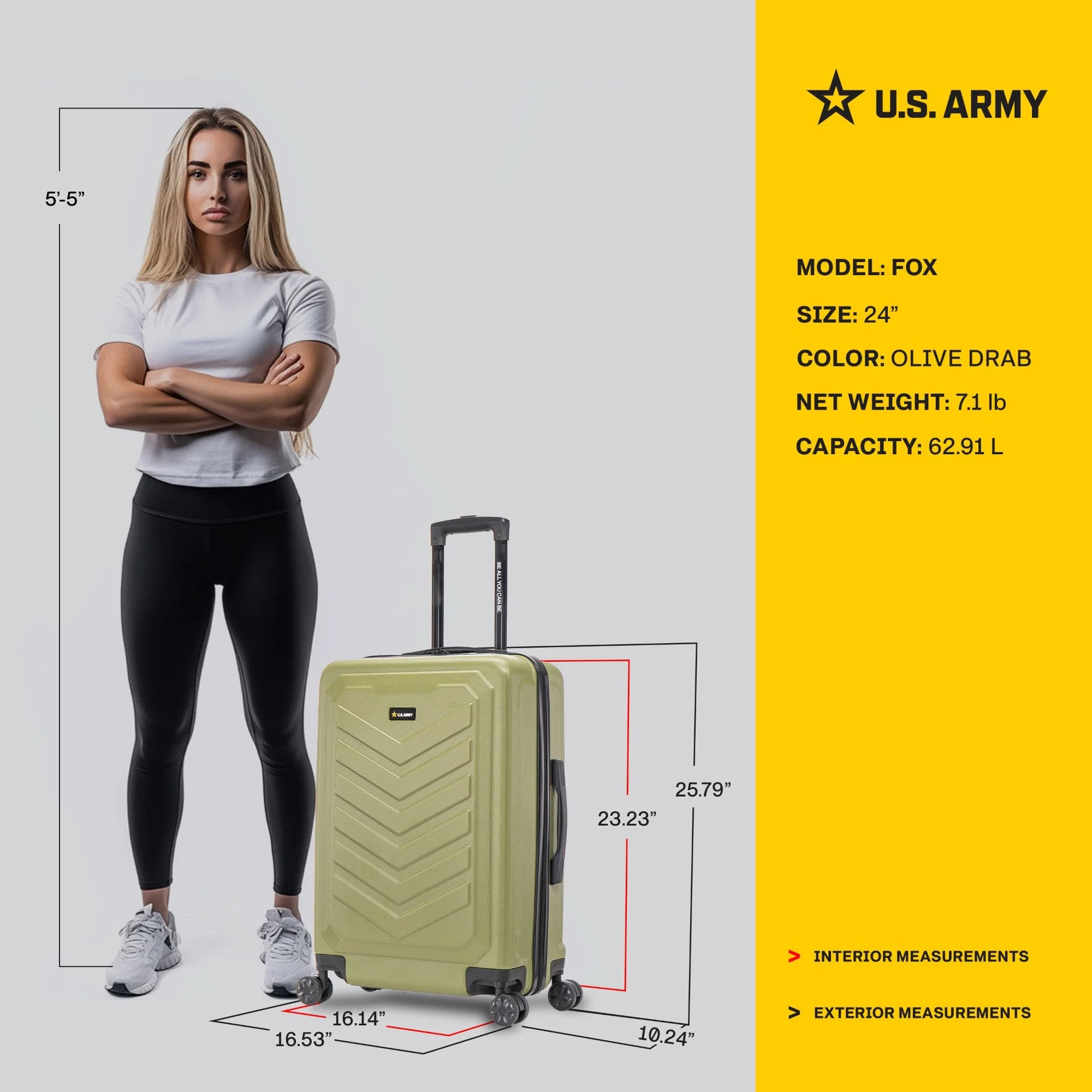 U.S. ARMY FOX 24" Medium Suitcase - Image 13