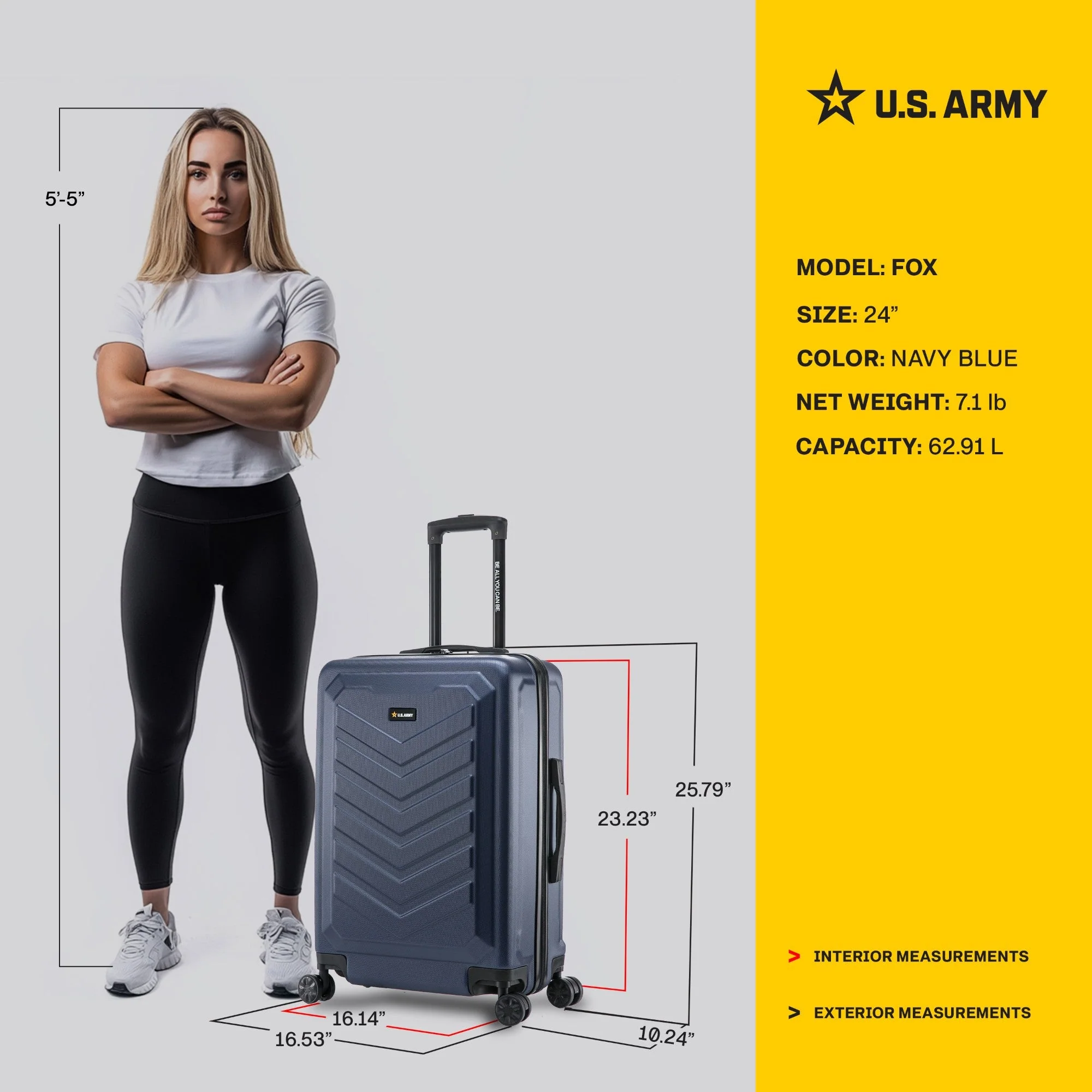 U.S. ARMY FOX 24" Medium Suitcase - Image 4