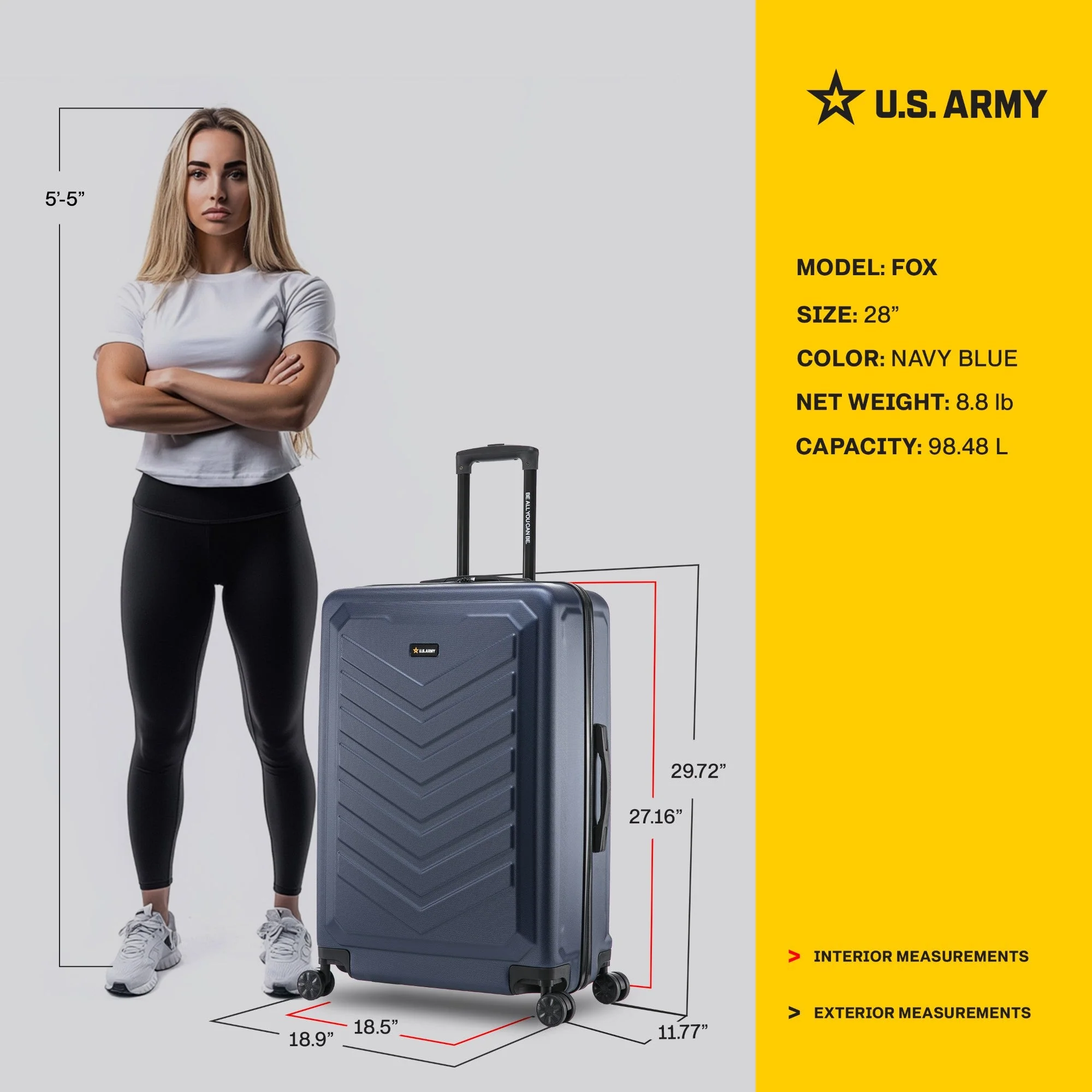 U.S. ARMY FOX 28" Large Suitcase - Image 13