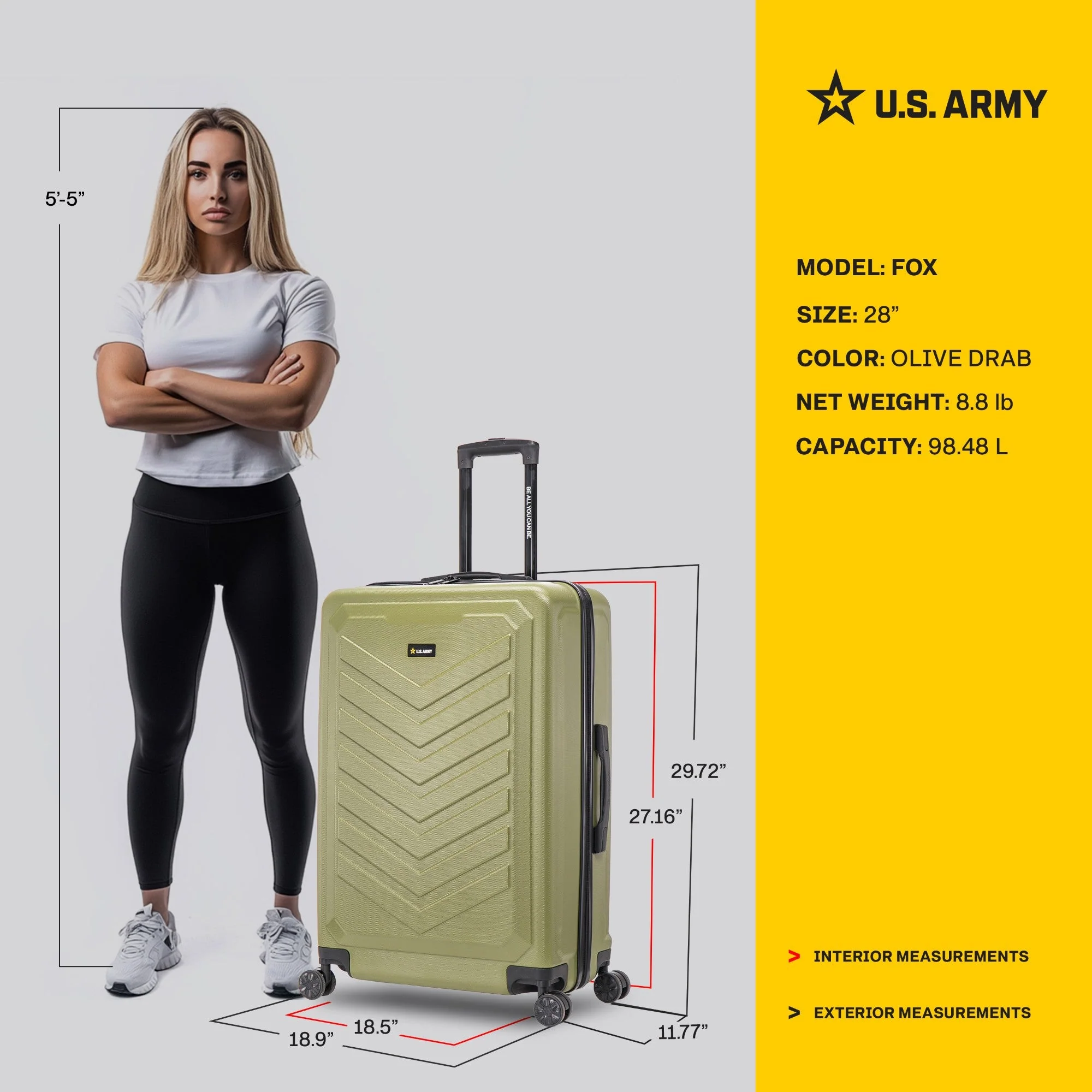 U.S. ARMY FOX 28" Large Suitcase - Image 22