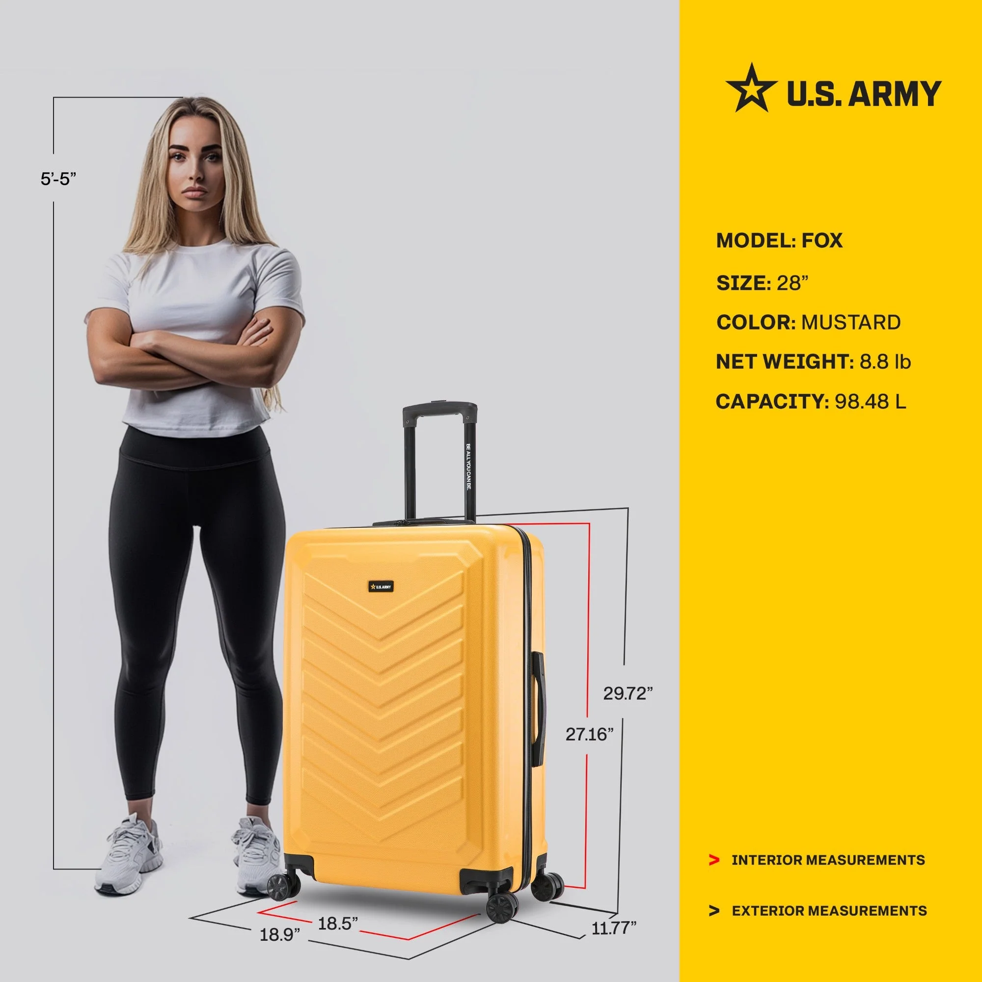U.S. ARMY FOX 28" Large Suitcase - Image 31