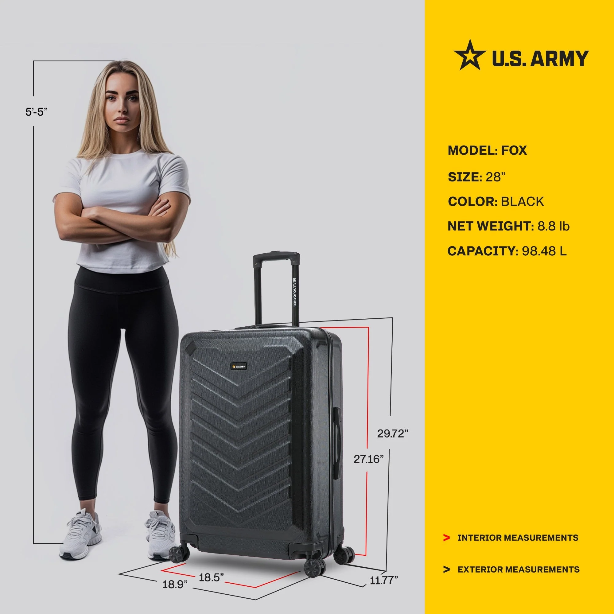 U.S. ARMY FOX 28" Large Suitcase - Image 4