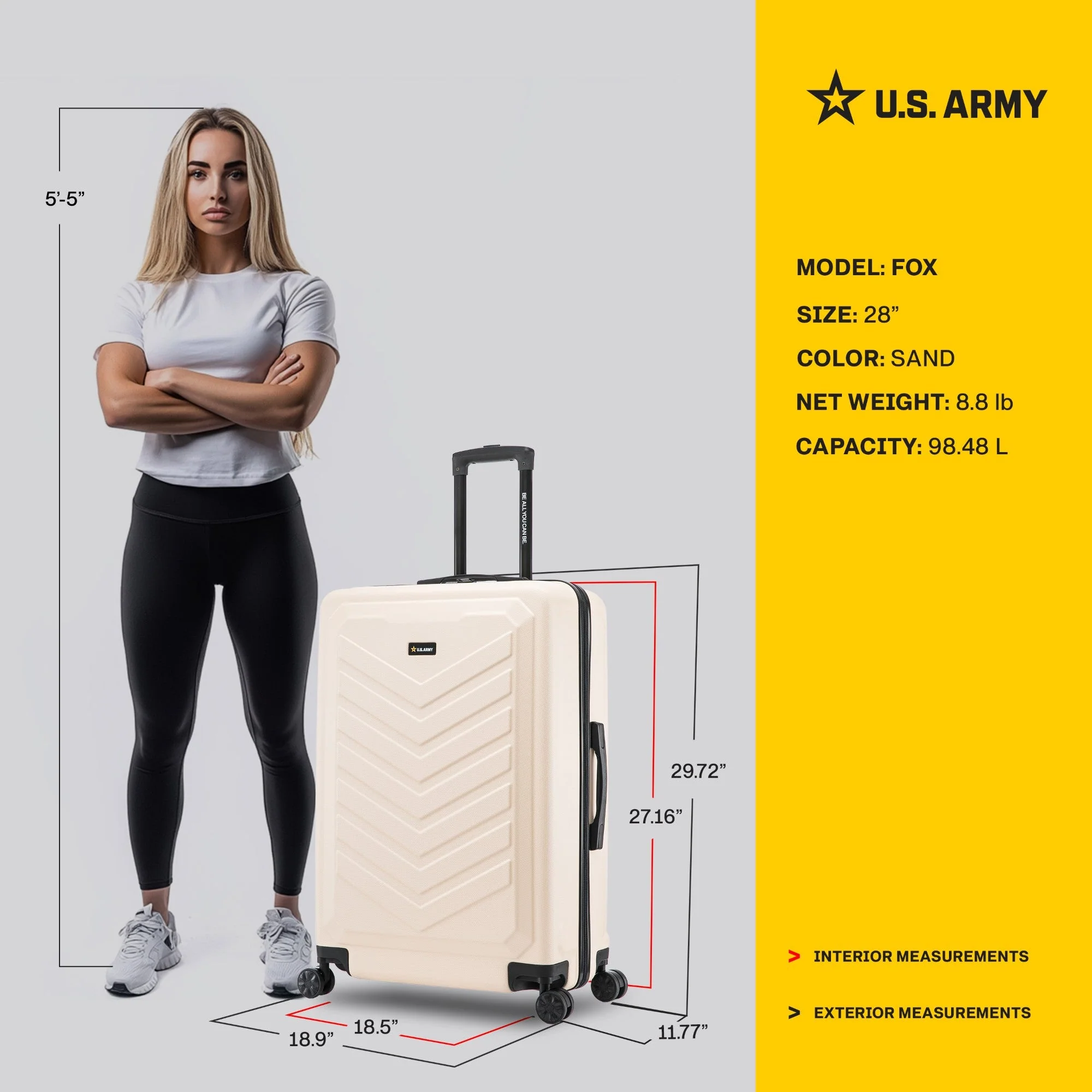 U.S. ARMY FOX 28" Large Suitcase - Image 40