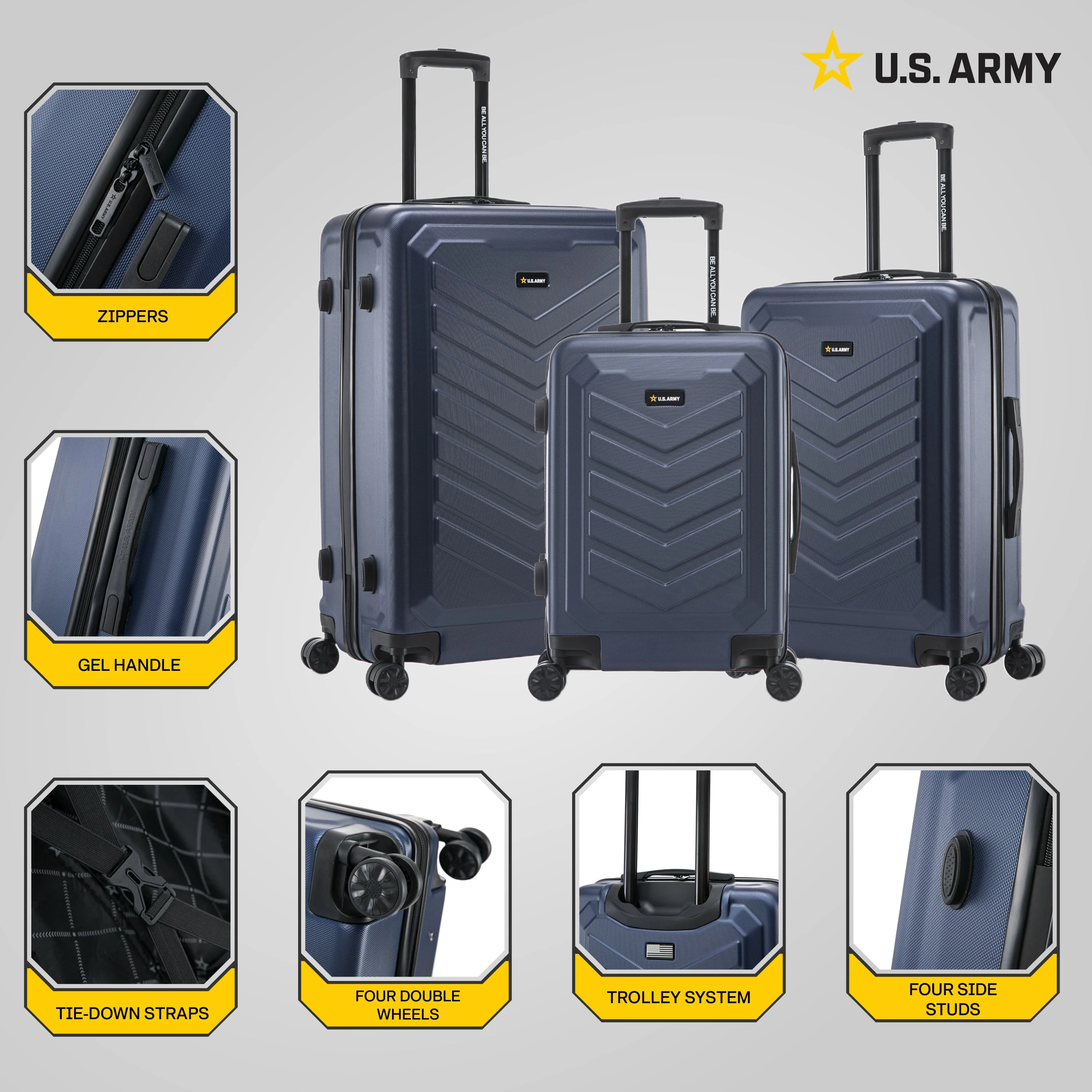 U.S. ARMY FOX 3-Piece Luggage Set 20”/24”/28” - Image 21