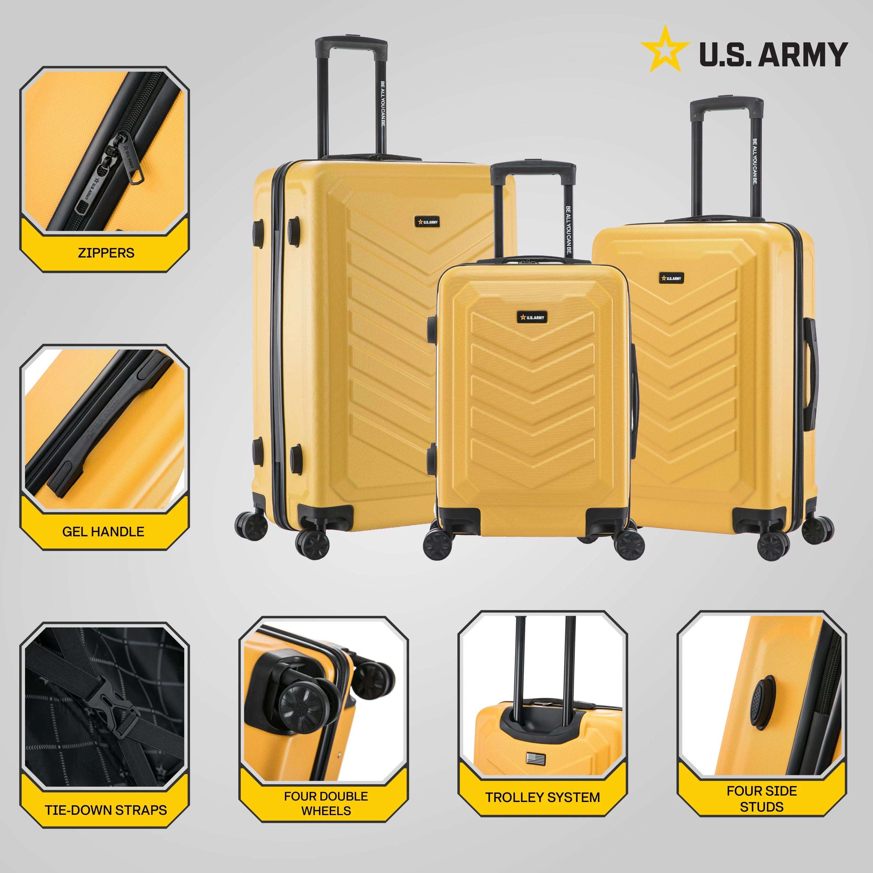U.S. ARMY FOX 3-Piece Luggage Set 20”/24”/28” - Image 29