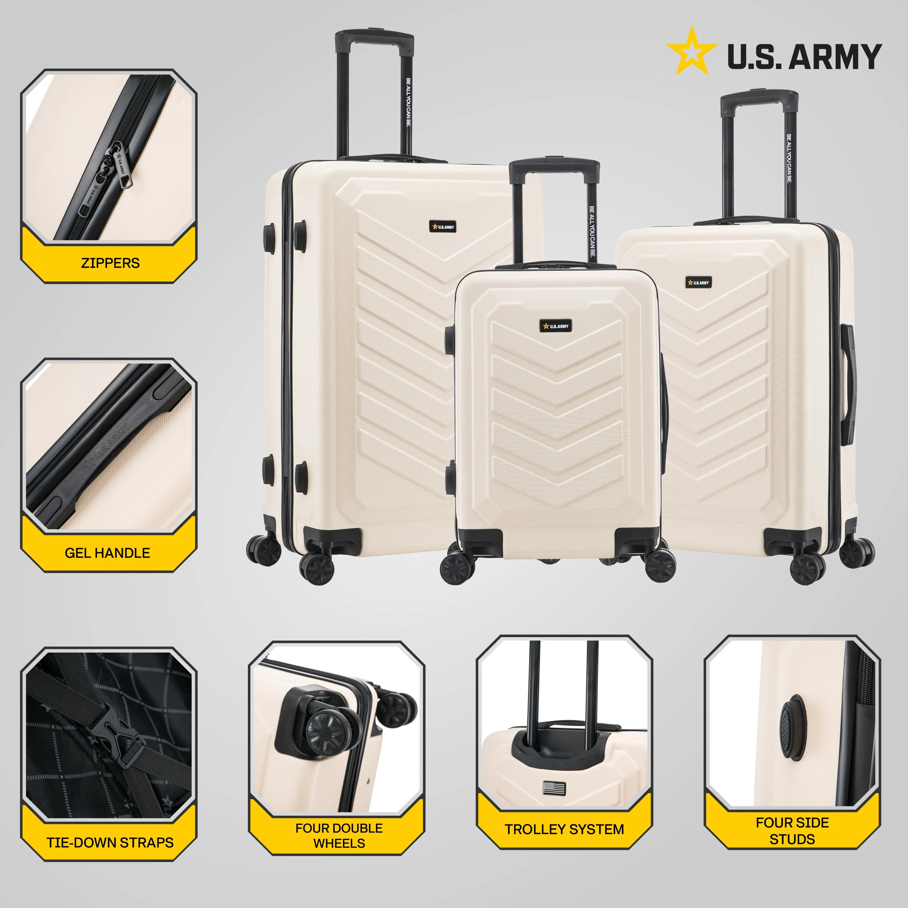 U.S. ARMY FOX 3-Piece Luggage Set 20”/24”/28” - Image 36