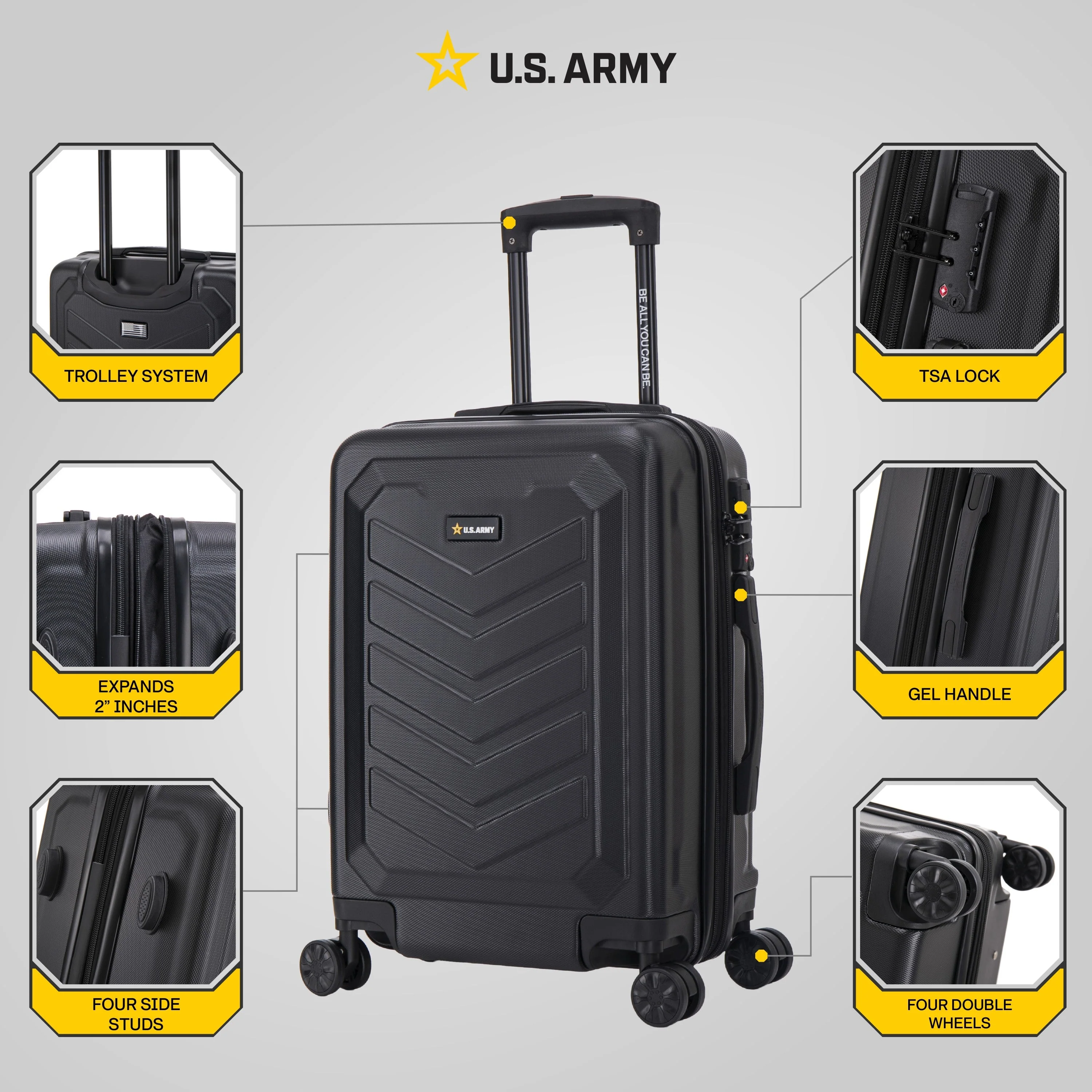 U.S. ARMY FOX PRO 20" Expandable Carry-On Suitcase with TSA Lock - Image 11