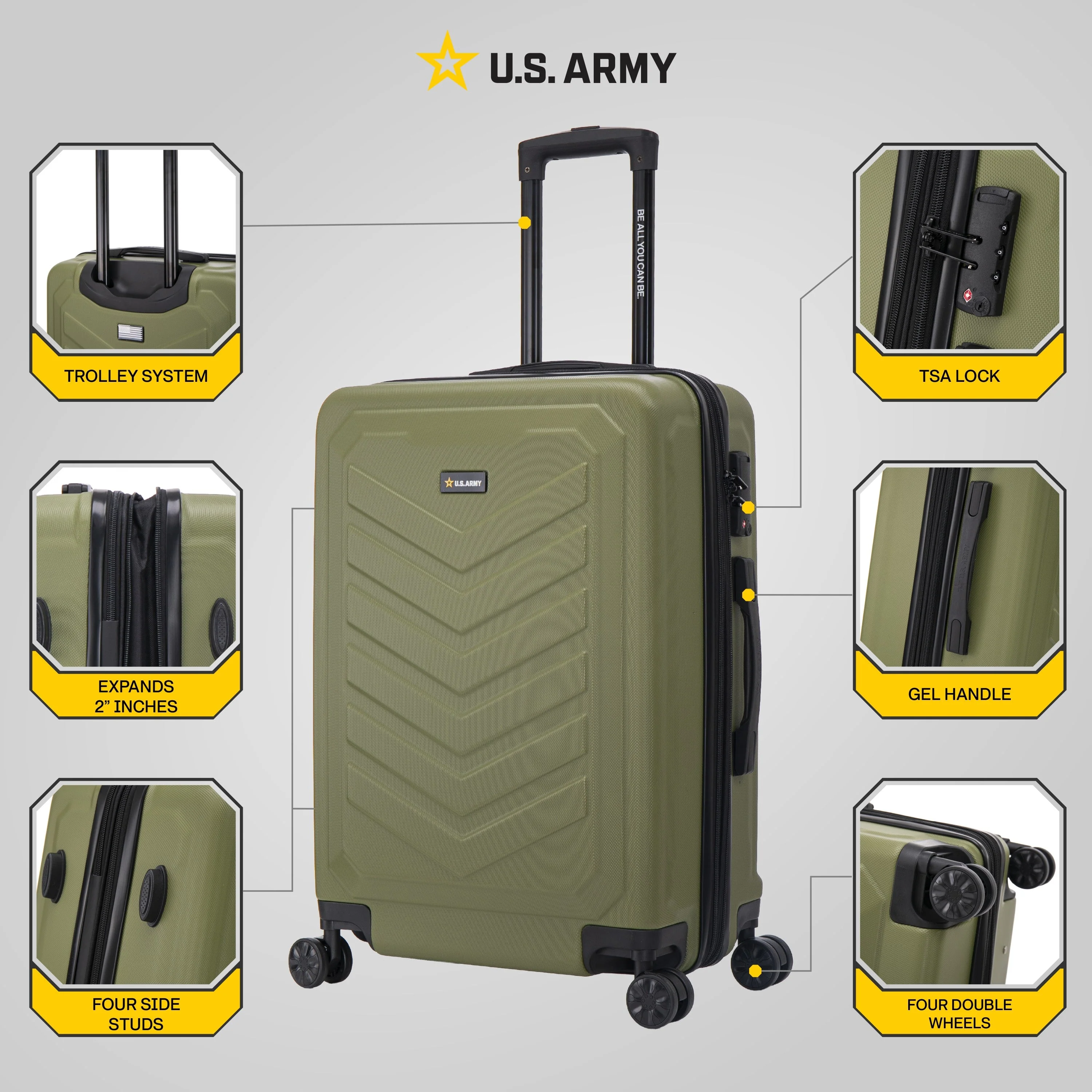 U.S. ARMY FOX PRO 24" Expandable Medium Suitcase with TSA Lock - Image 21