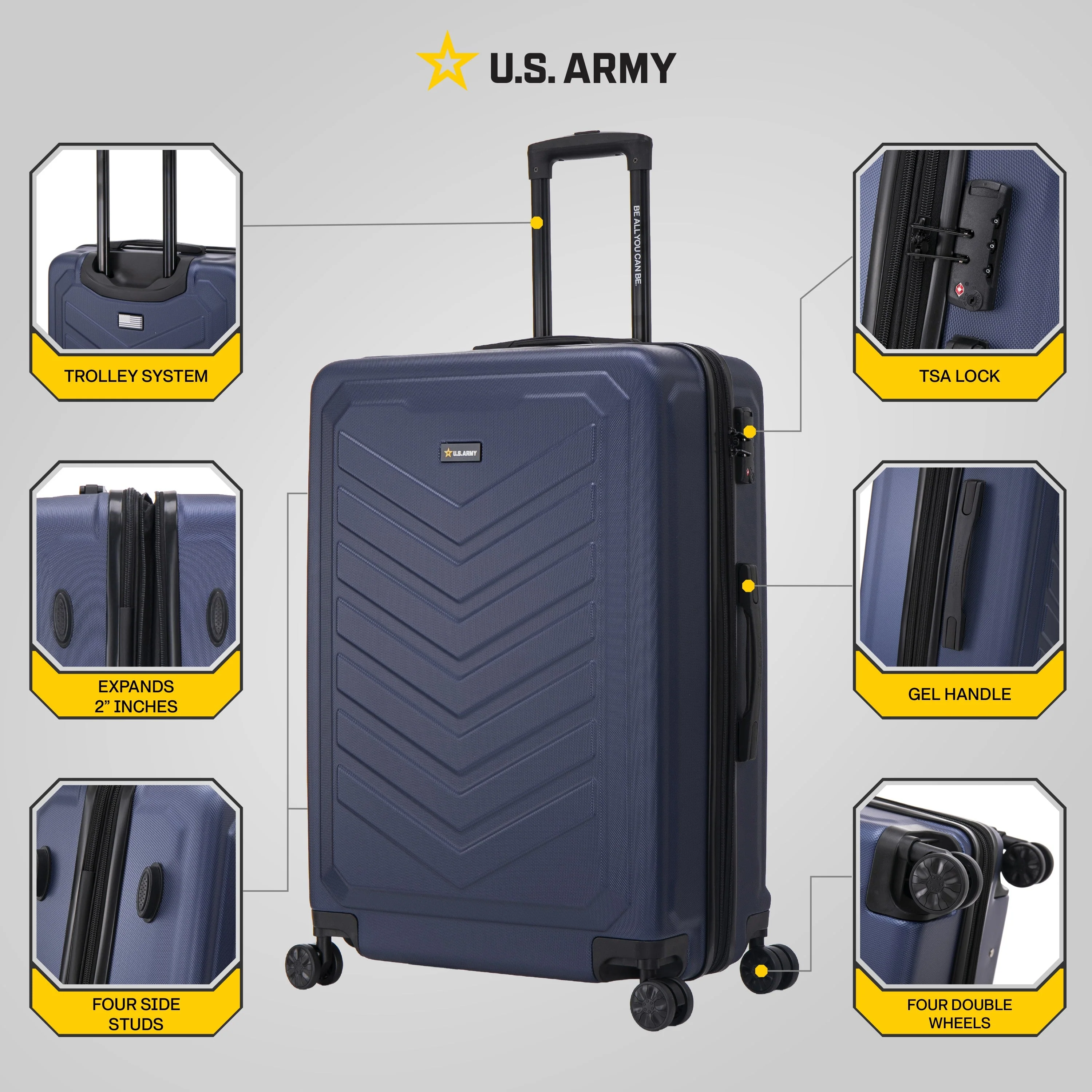 U.S. ARMY FOX PRO 28" Expandable Large Suitcase with TSA Lock - Image 12