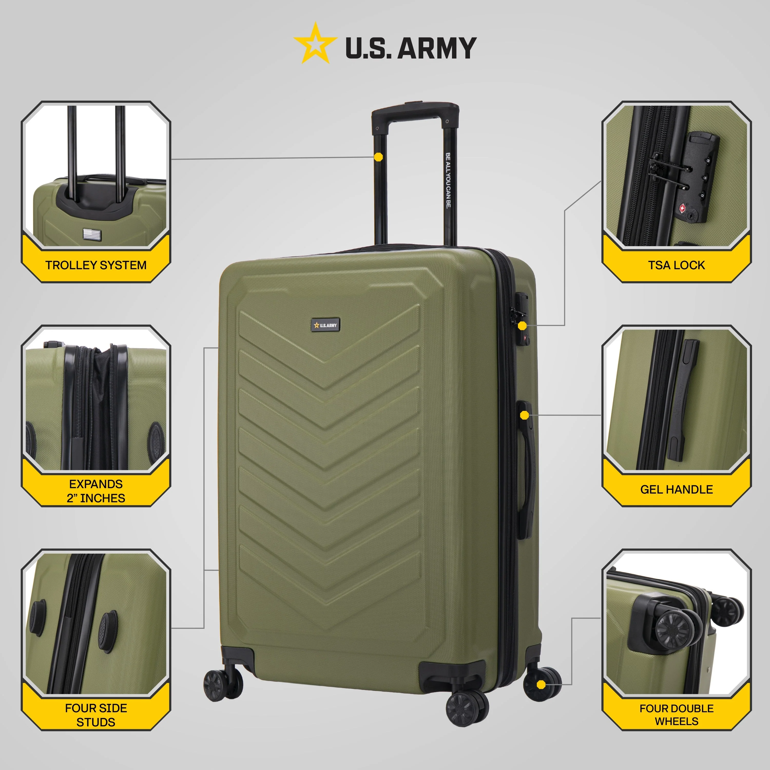 U.S. ARMY FOX PRO 28" Expandable Large Suitcase with TSA Lock - Image 21