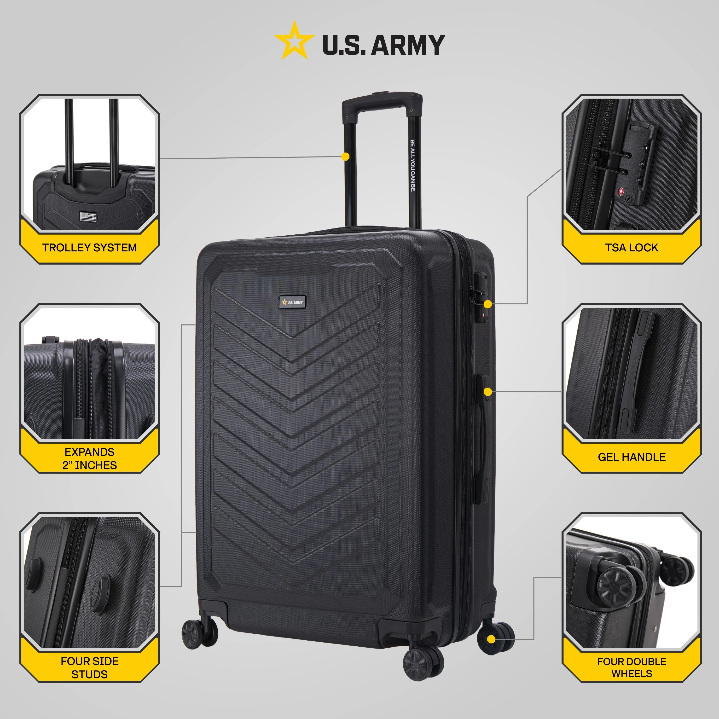 U.S. ARMY FOX PRO 28" Expandable Large Suitcase with TSA Lock - Image 3