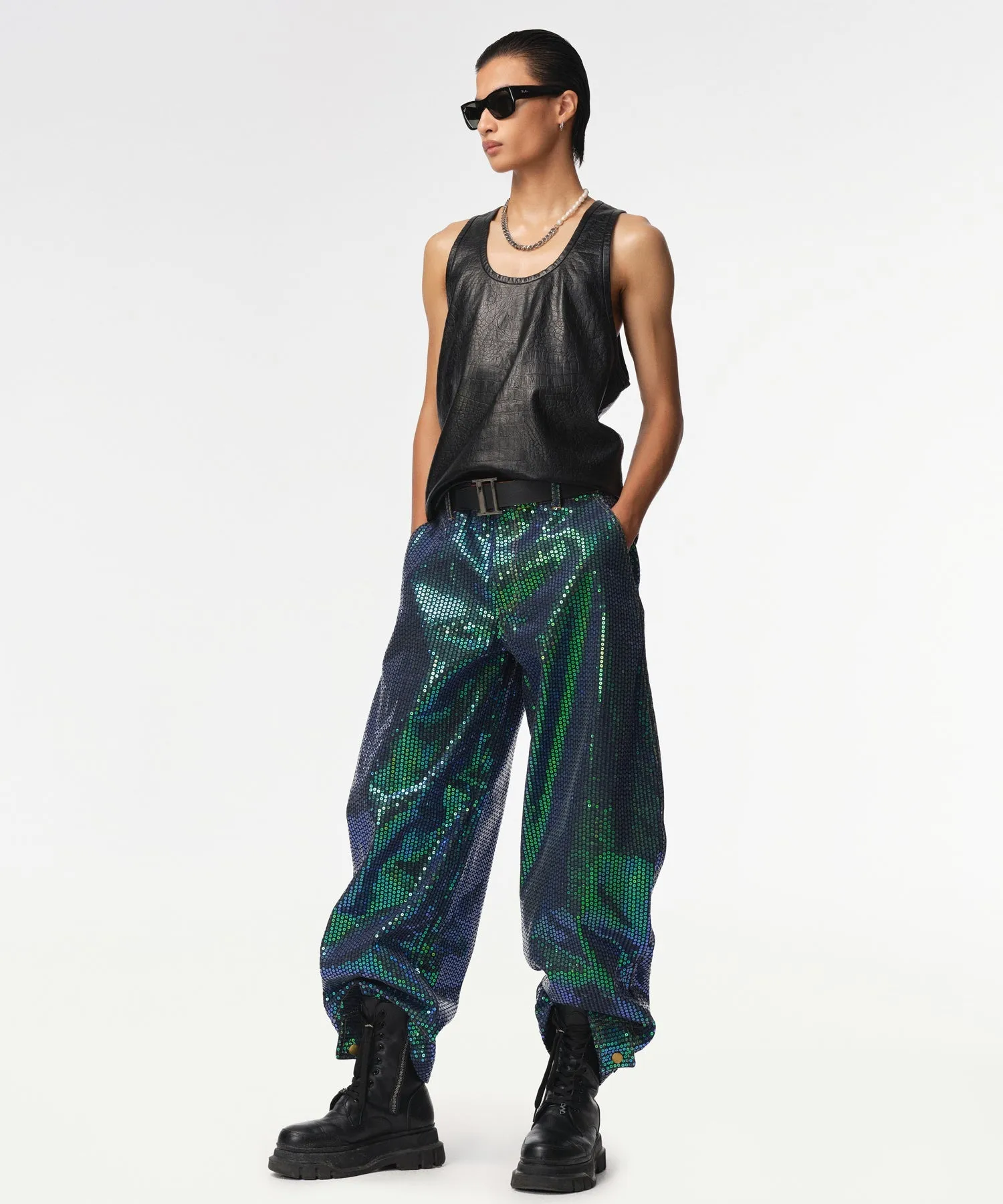 Unisex Matrix Sequin Horseshoe Jeans - Image 3