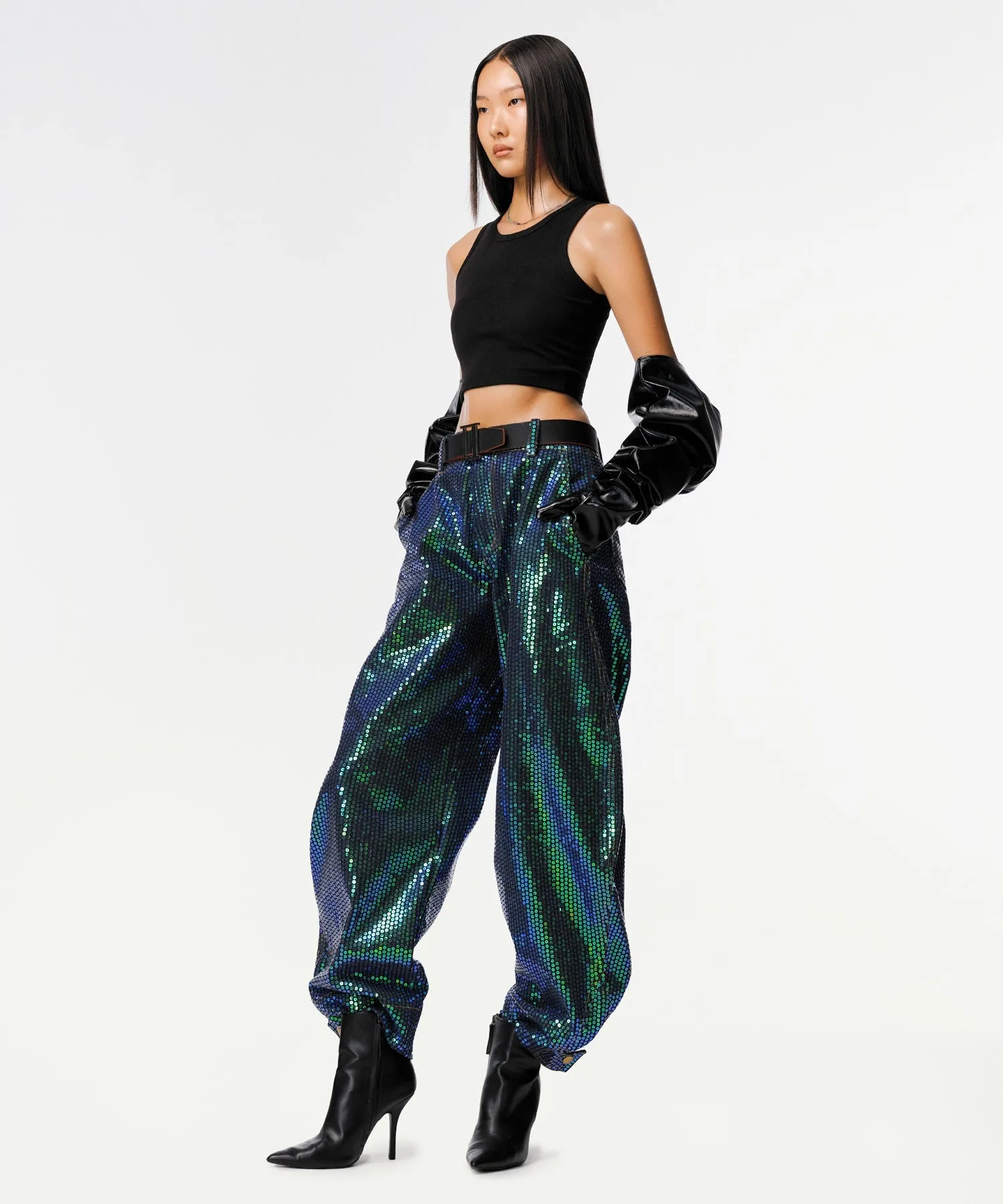 Unisex Matrix Sequin Horseshoe Jeans - Image 4