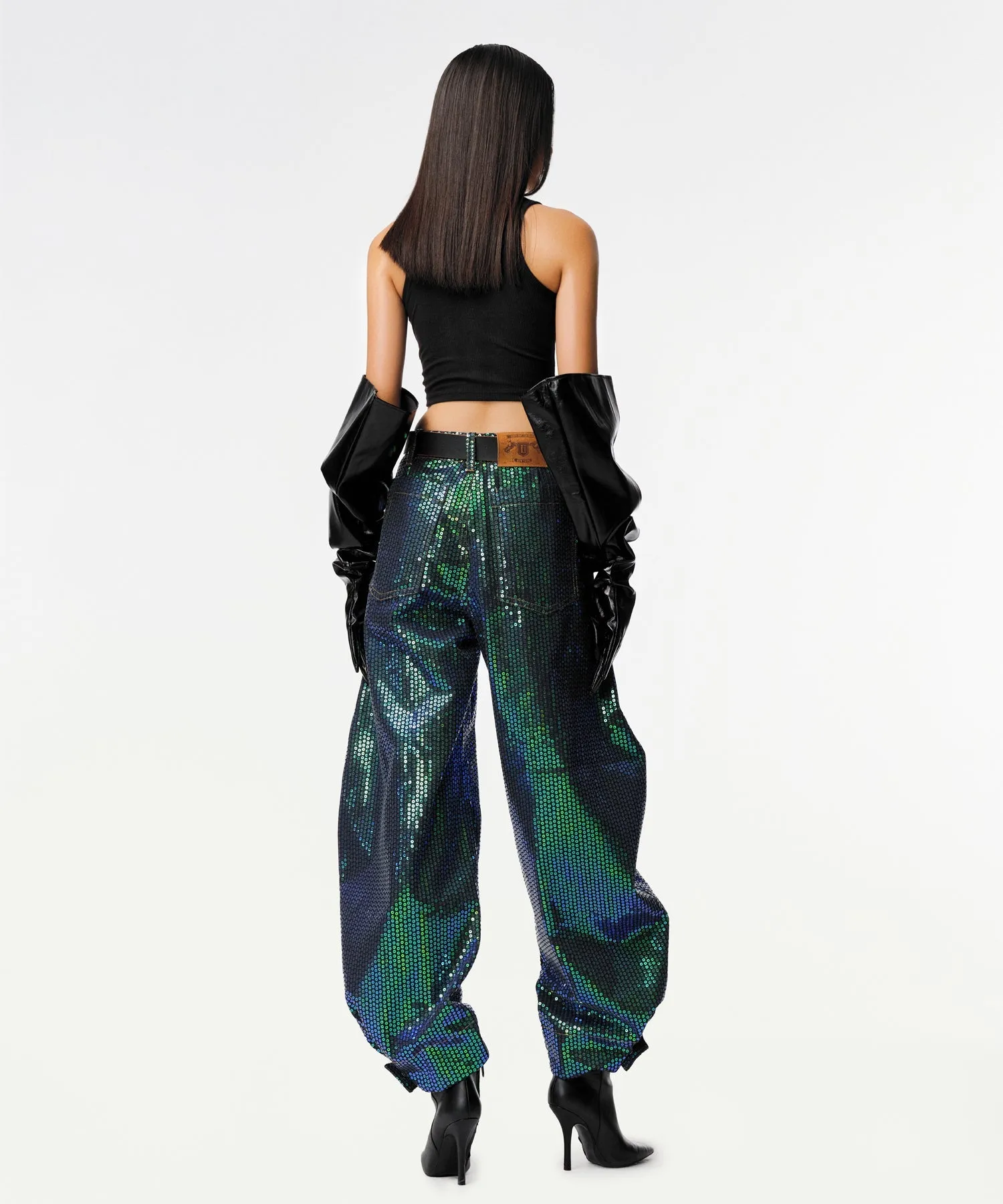 Unisex Matrix Sequin Horseshoe Jeans - Image 6